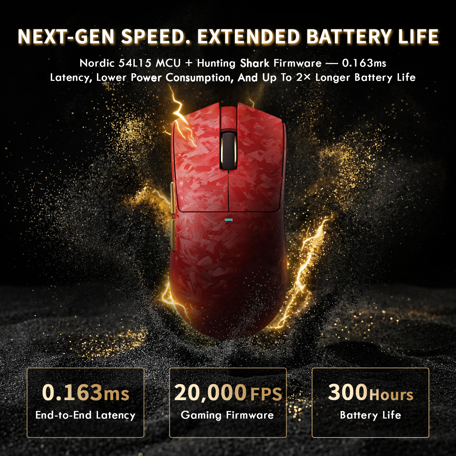 ATTACK SHARK X11 ULTRA Carbon Fiber Wireless Gaming Mouse With C06 Ultra LED Cable