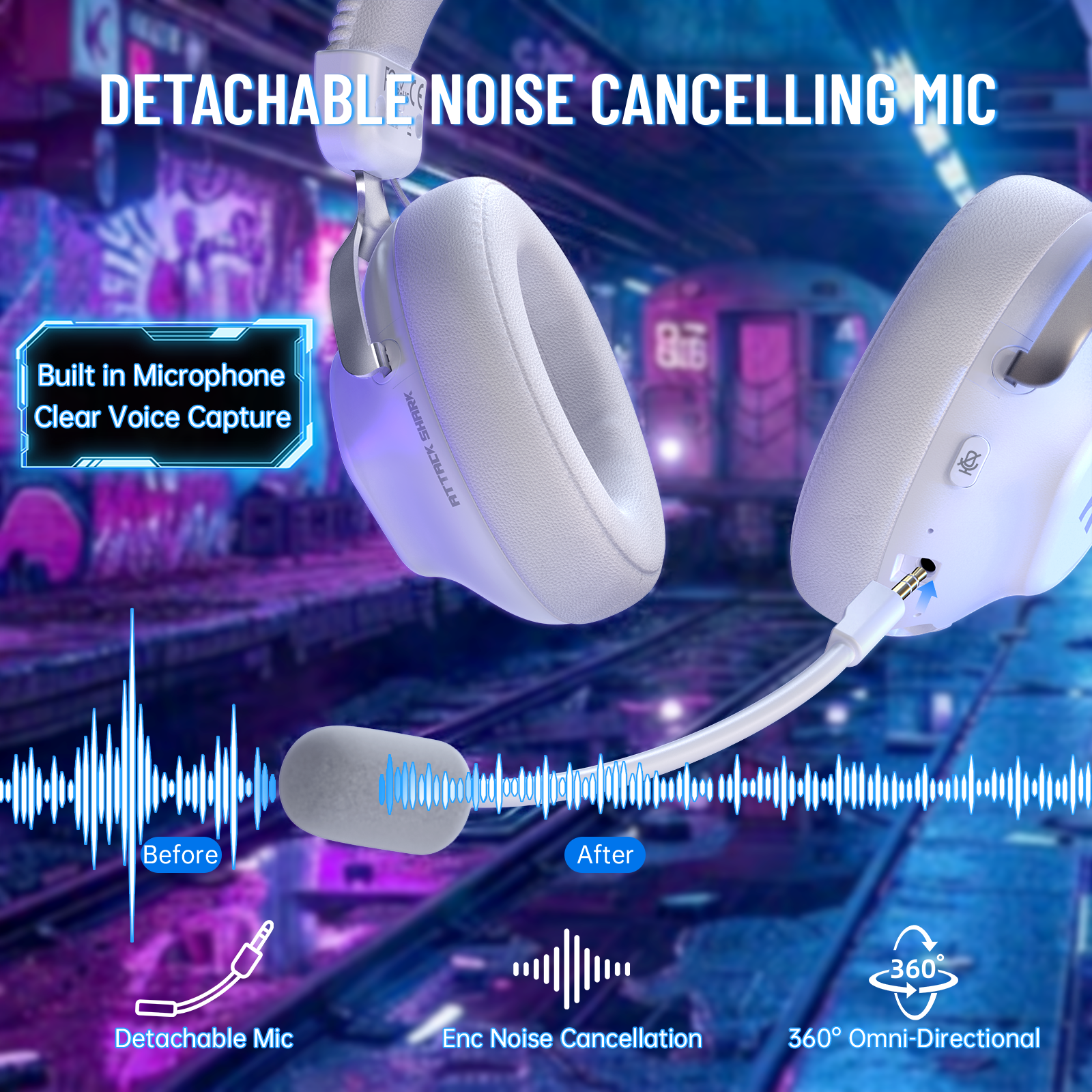 ATTACK SHARK L50 PRO Tri-Mode Wireless Gaming Headset