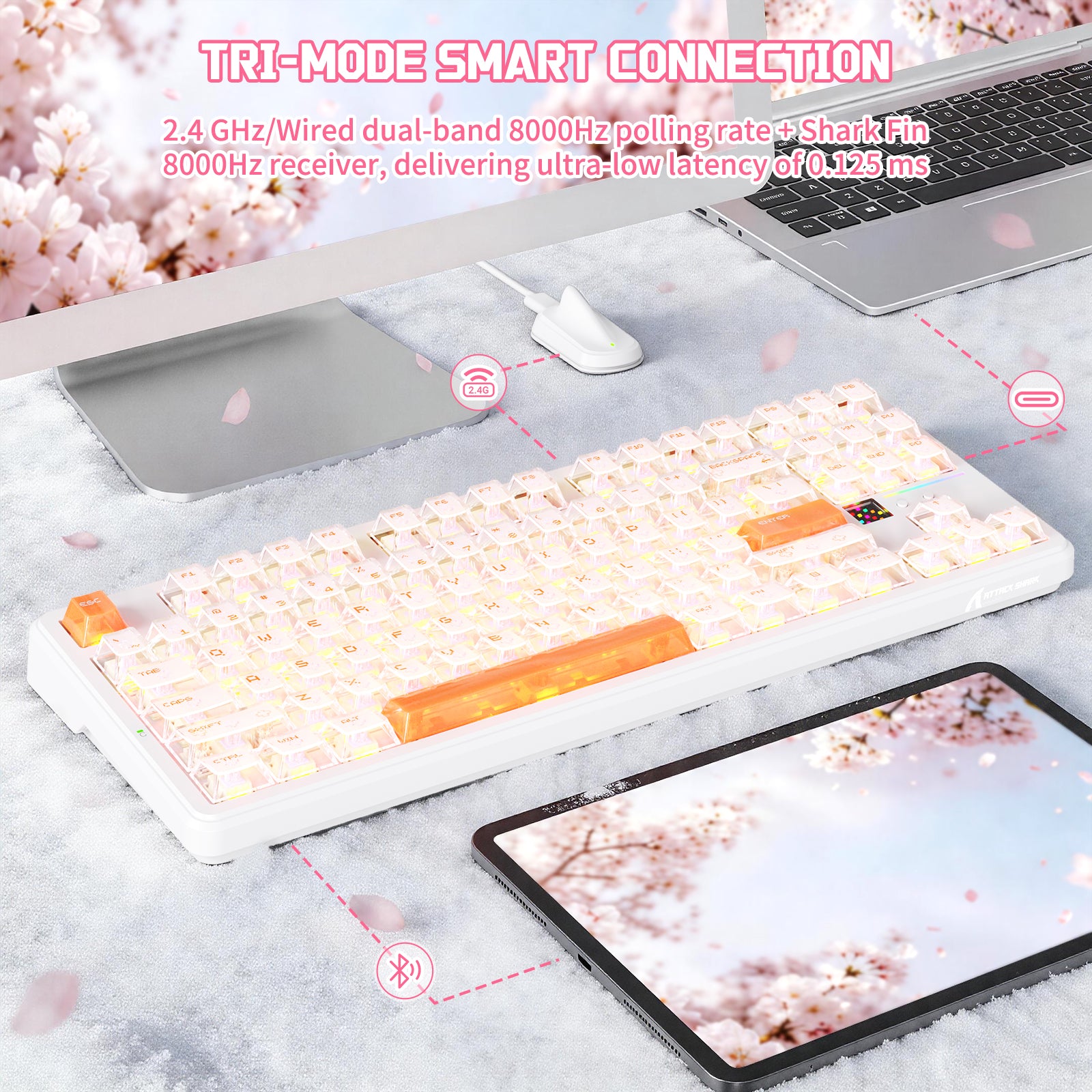 ATTACK SHARK X87 ULTRA Wireless Mechanical Keyboard With 8K Wireless Receiver