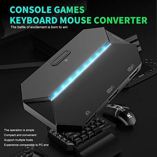 ATTACK SHARK G6L gaming converter for console games, with blue LED light, on keyboard with mouse.