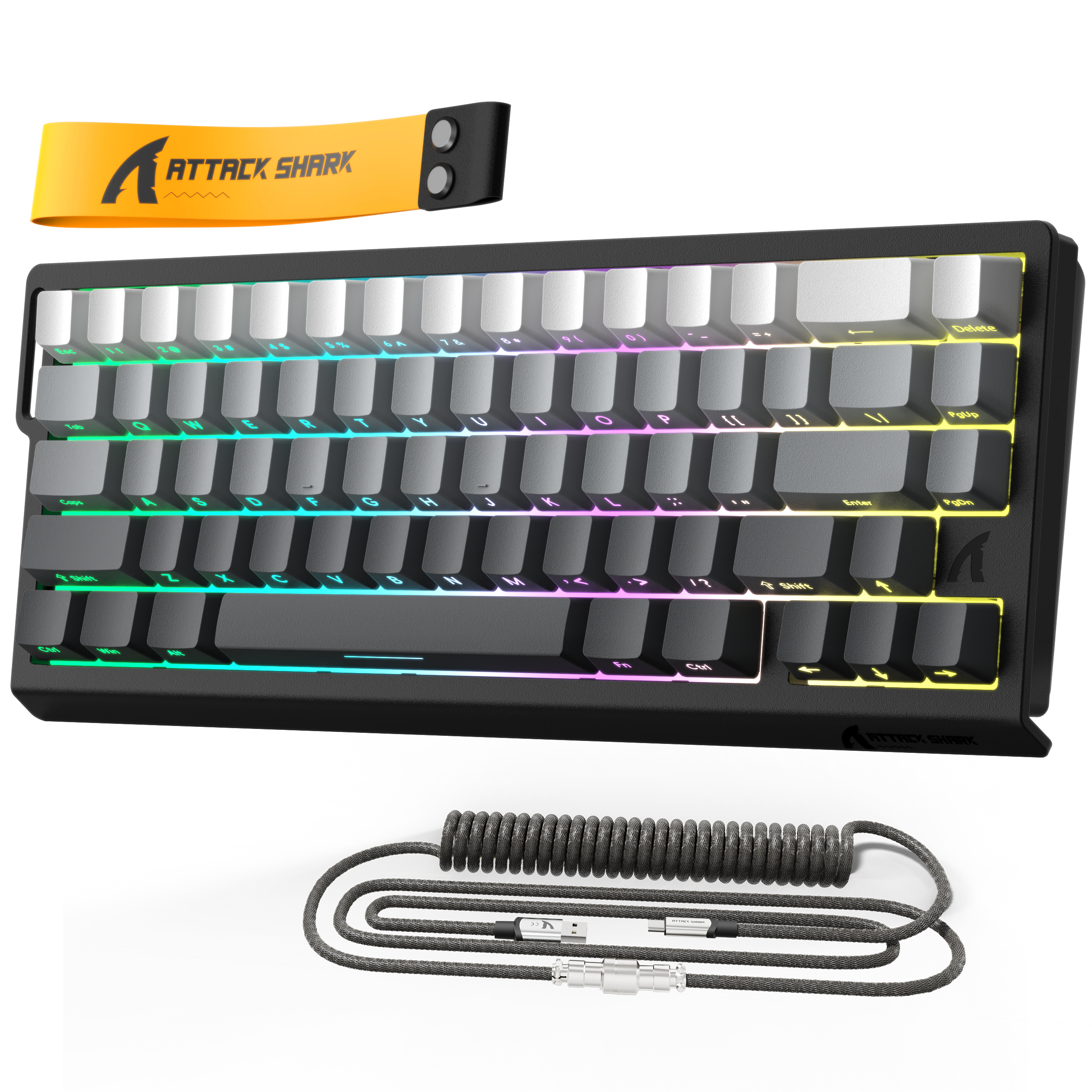 ATTACK SHARK X68 HE Rapid Trigger Keyboard Magnetic Switch with C01PRO Coiled Cable