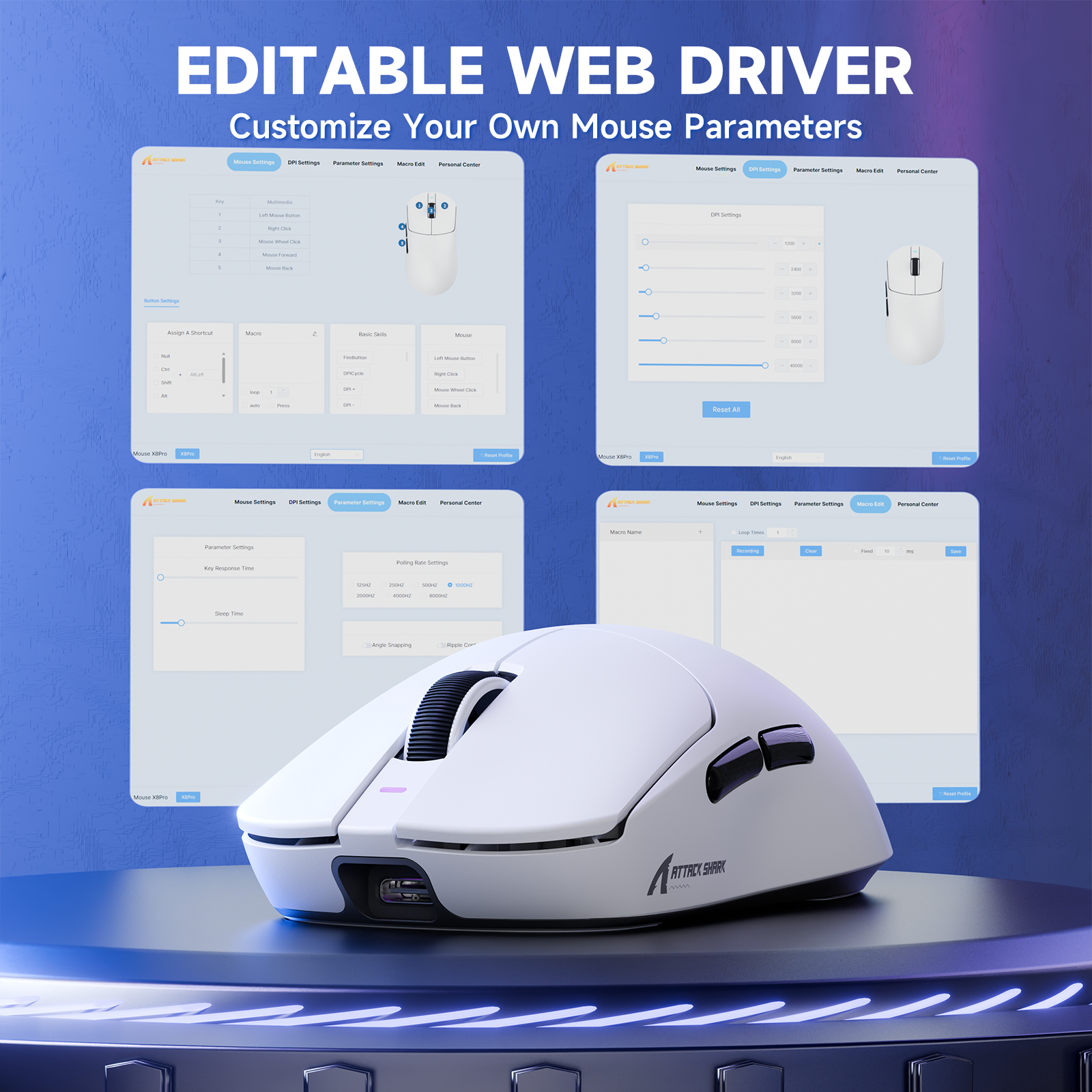 ATTACK SHARK X8PRO Ultra-Light Wireless Gaming Mouse & C06ULTRA Cable