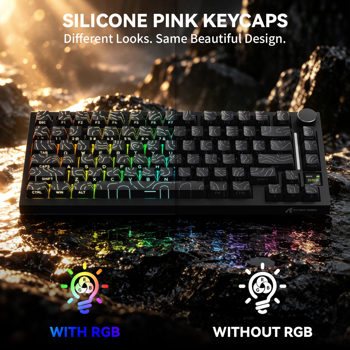 ATTACK SHARK SK06 135 Keys Shine-Through Keycaps, ANSI/ISO