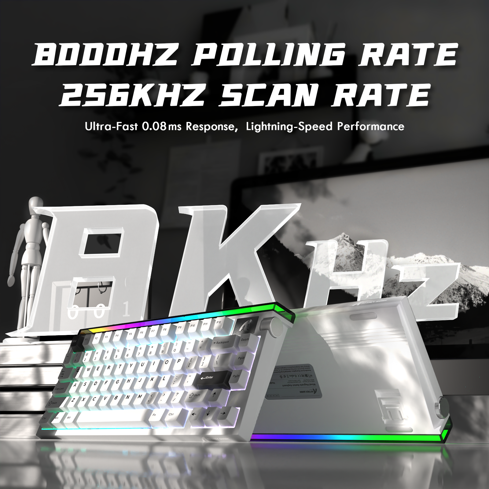ATTACK SHARK R85 HE Rapid Trigger Keyboard Magnetic Switch with Custom Lightbox