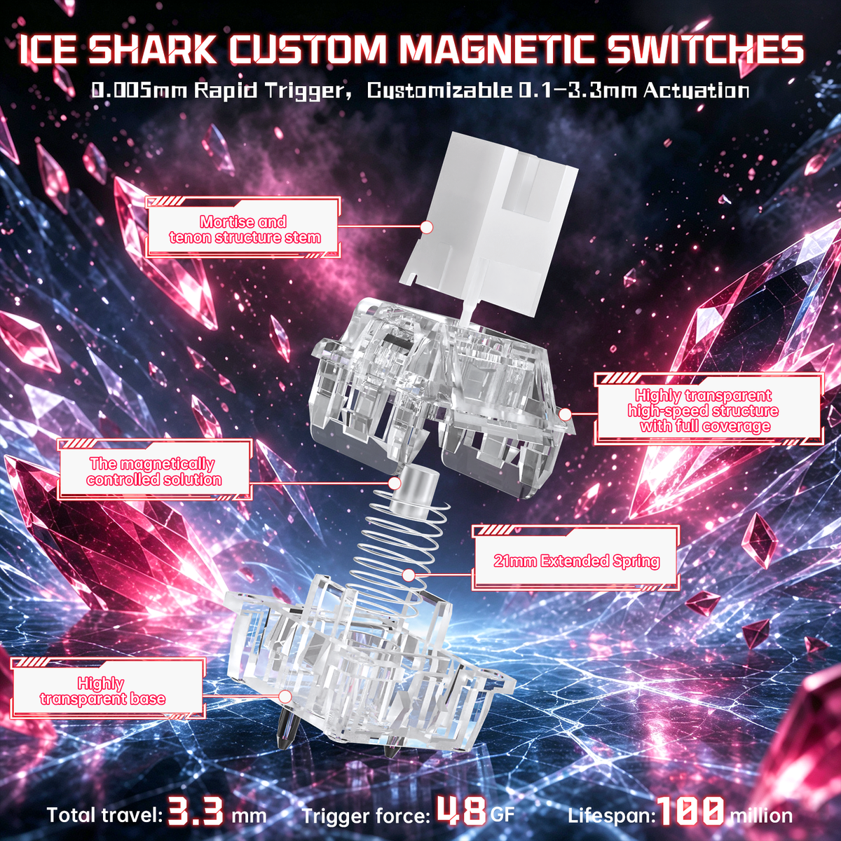 ATTACK SHARK R98 HE Carbon Fiber Wired Rapid Trigger Magnetic Switch Keyboard With C01 Ultra RGB Coiled Cable