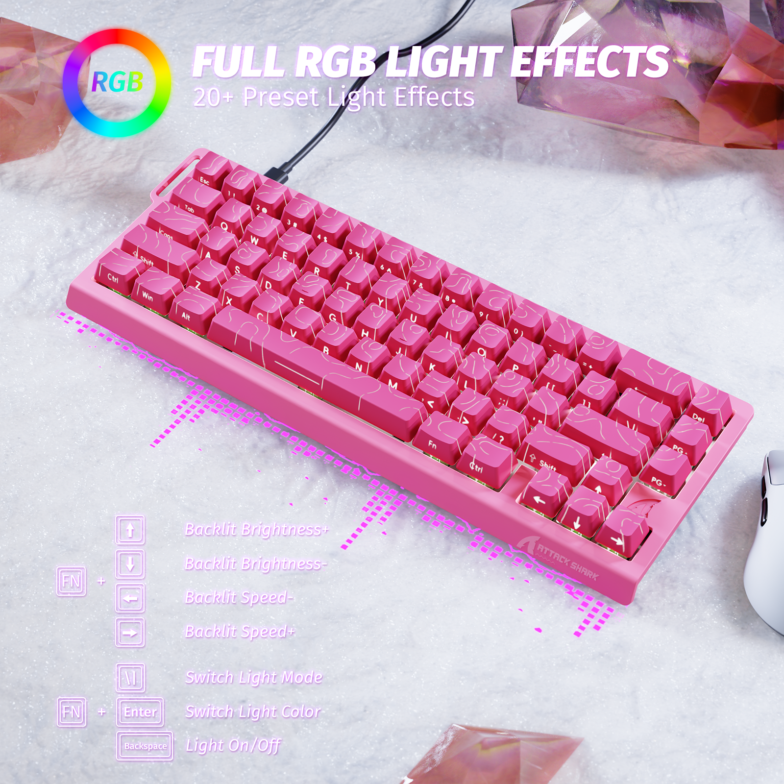 ATTACK SHARK X68 HE Rapid Trigger Keyboard Magnetic Switch