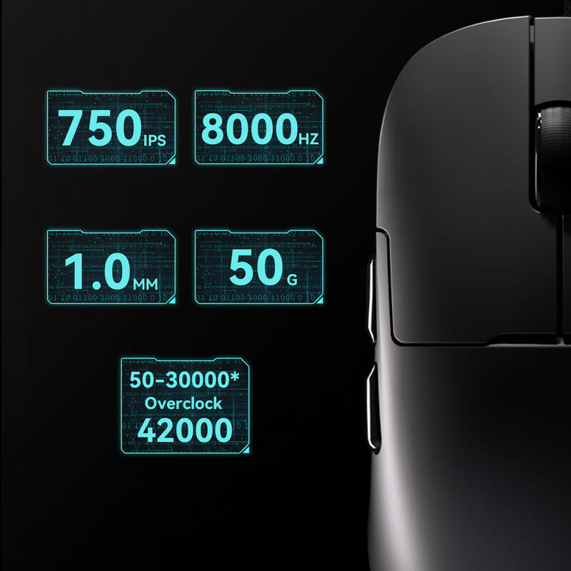 AJAZZ AJ159 APEX gaming mouse color display showing battery, mode and GIF