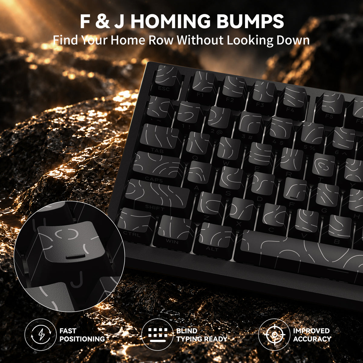 ATTACK SHARK SK06 135 Keys Shine-Through Keycaps, ANSI/ISO