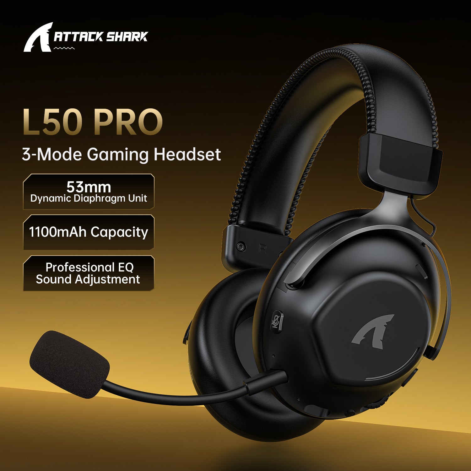 ATTACK SHARK L50PRO Tri-Mode Connection Wireless Gaming Headset