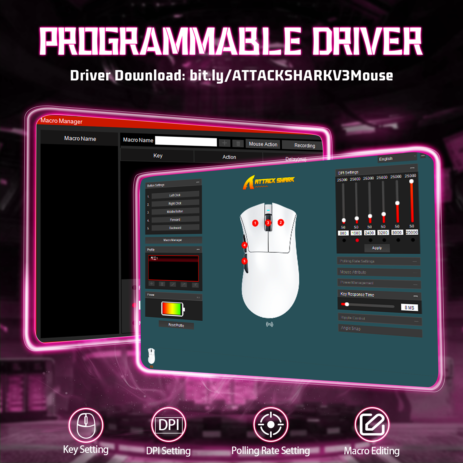 ATTACK SHARK V3 Ultra-Light Tri-Mode Gaming Mouse