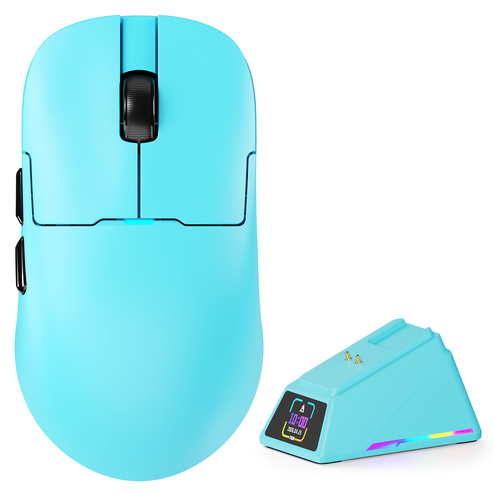 ATTACK SHARK x AJAZZ AJ159 APEX PAW3950 gaming mouse with 8K charging dock and color display