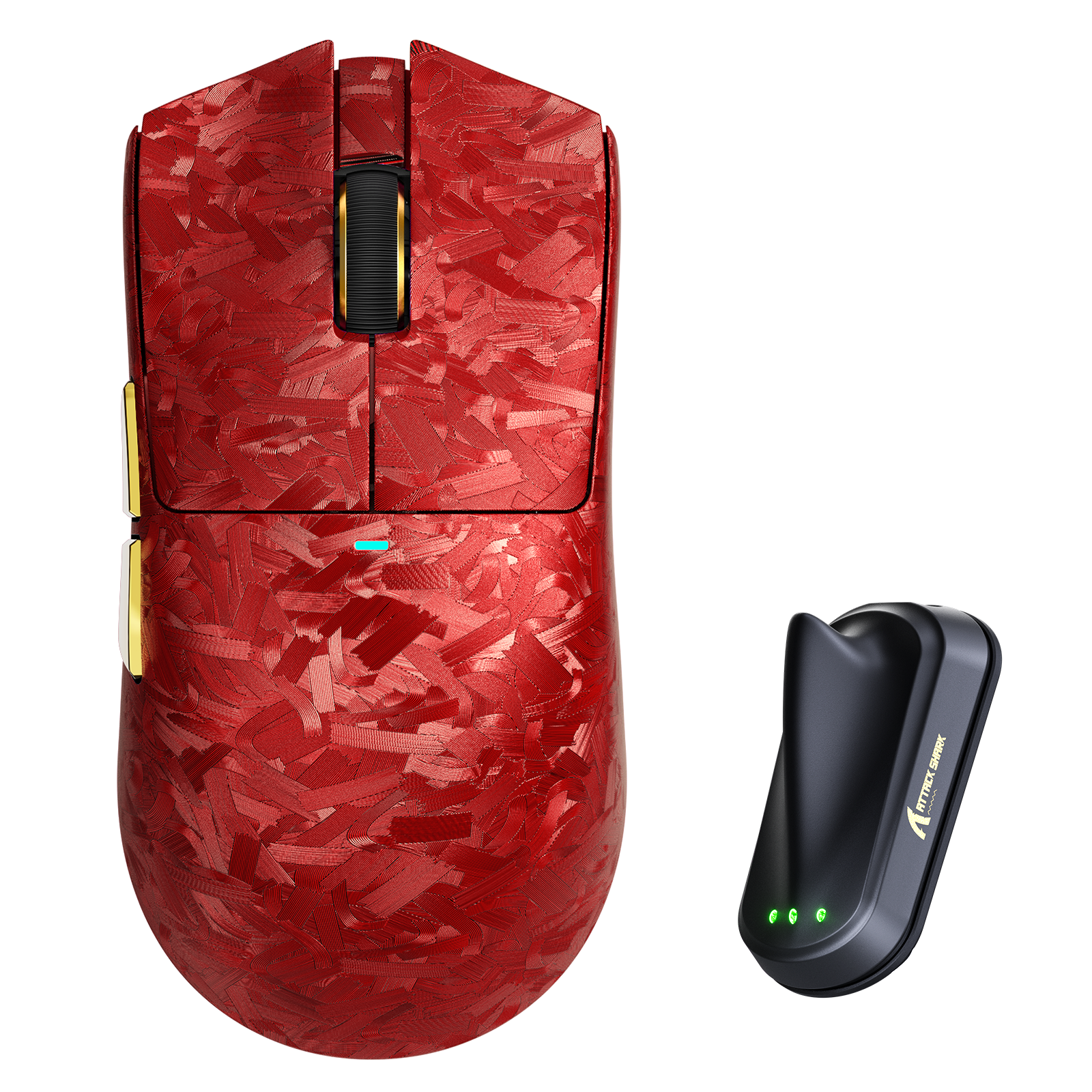 ATTACK SHARK X11 ULTRA carbon fiber wireless gaming mouse with 8K dock and icy grip coating