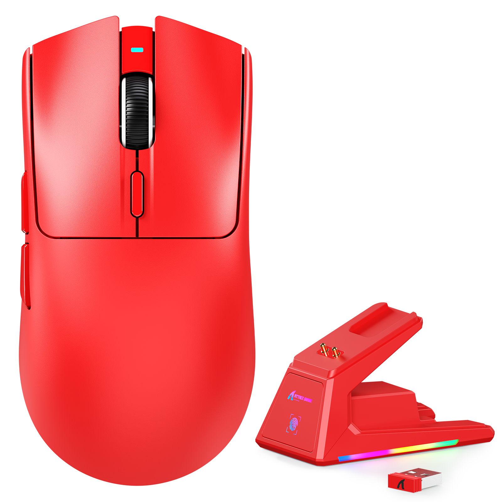 ATTACK SHARK X1 wireless gaming mouse with RGB charging dock and touchpad