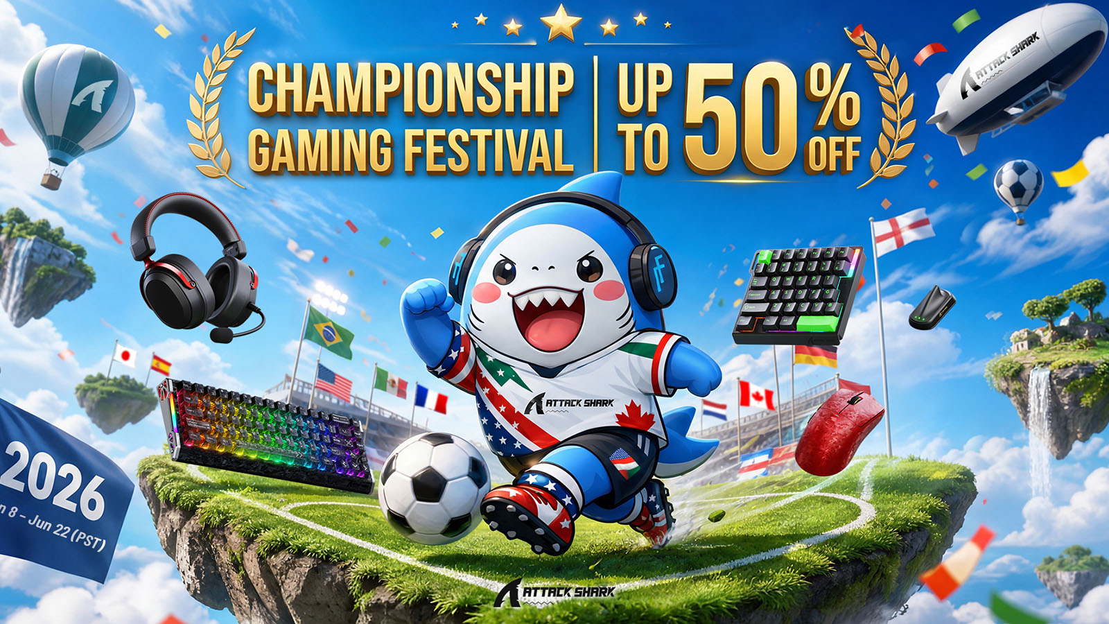 Championship Gaming Festival: Celebrate the World Cup Season with ATTACK SHARK