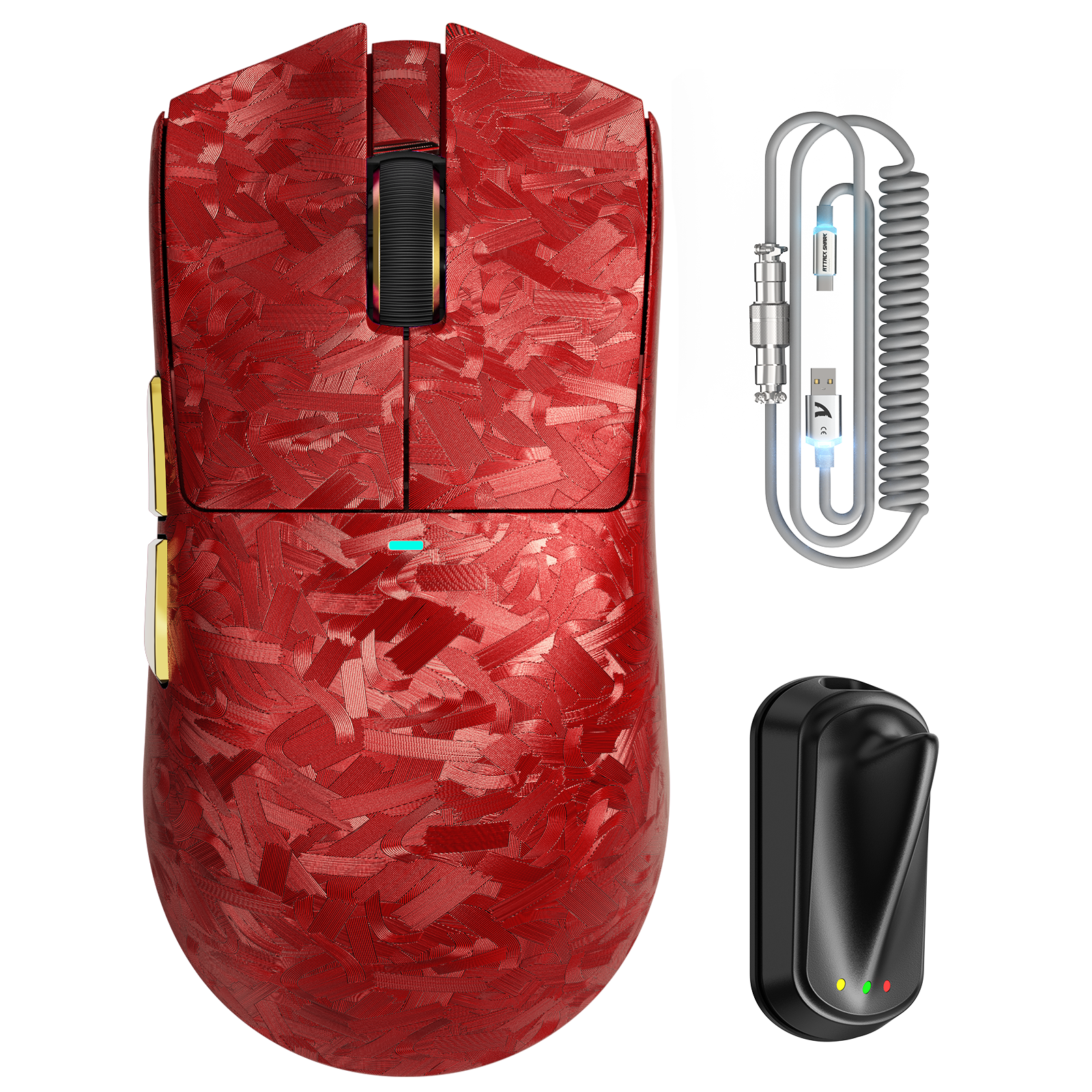 ATTACK SHARK X11 ULTRA Carbon Fiber Wireless Gaming Mouse With C06 Ultra LED Cable