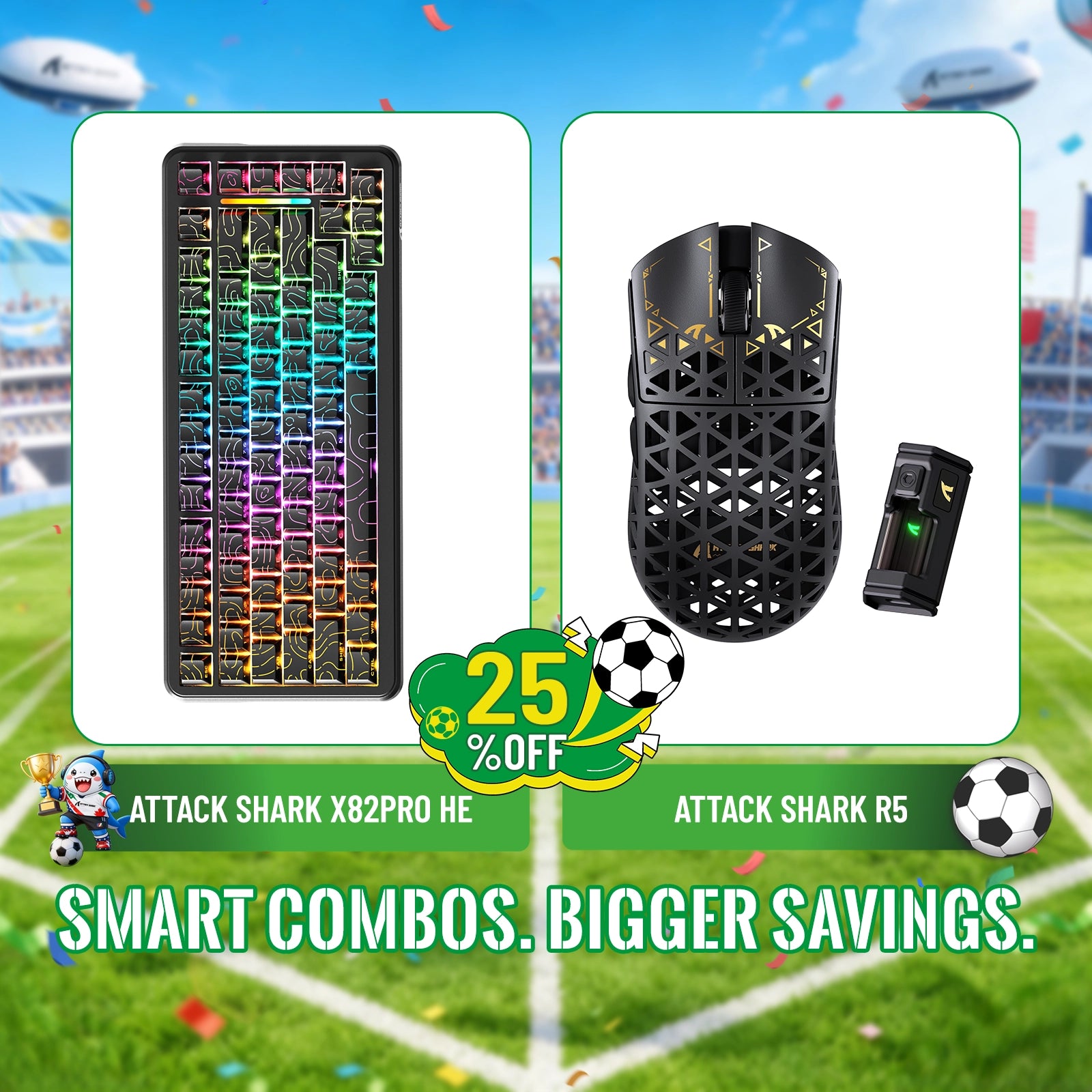 ATTACK SHARK X82PRO HE Rapid Trigger Keyboard + R5 Carbon Fiber Wireless Gaming Mouse Bundle