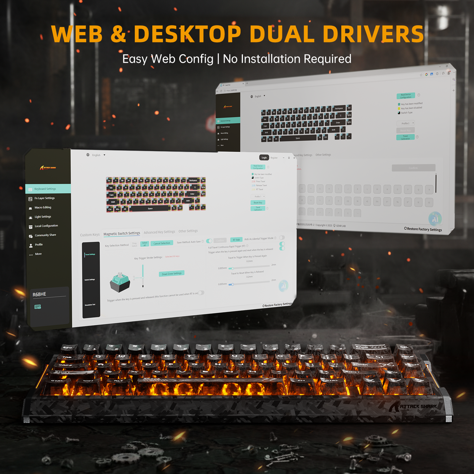 ATTACK SHARK R68 HE & R11 ULTRA Carbon Fiber Gaming Bundle With C01 ULTRA Coiled Cable