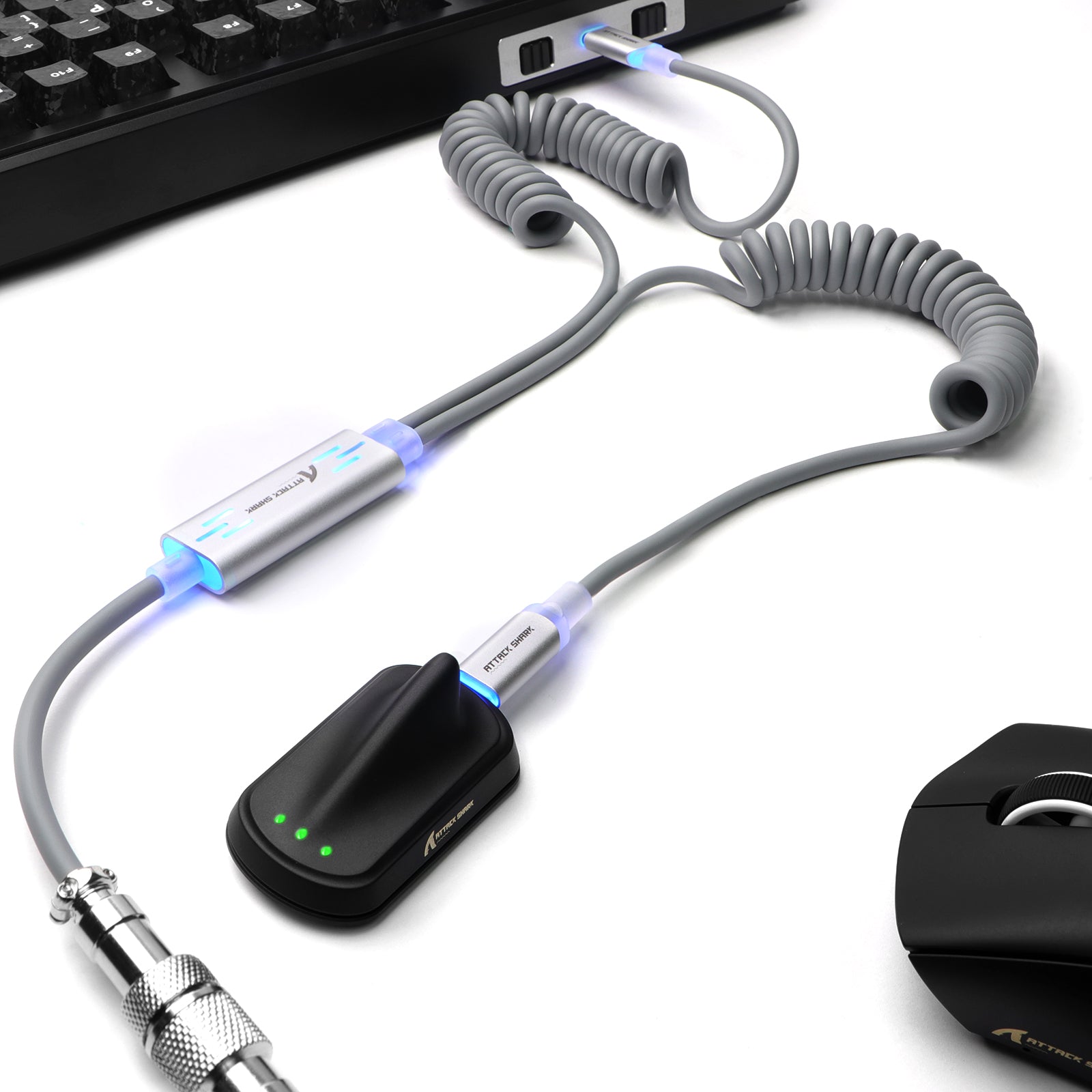 ATTACK SHARK C08 2-in-1 Custom Aviation Cable for 8kHz Magnetic Keyboards
