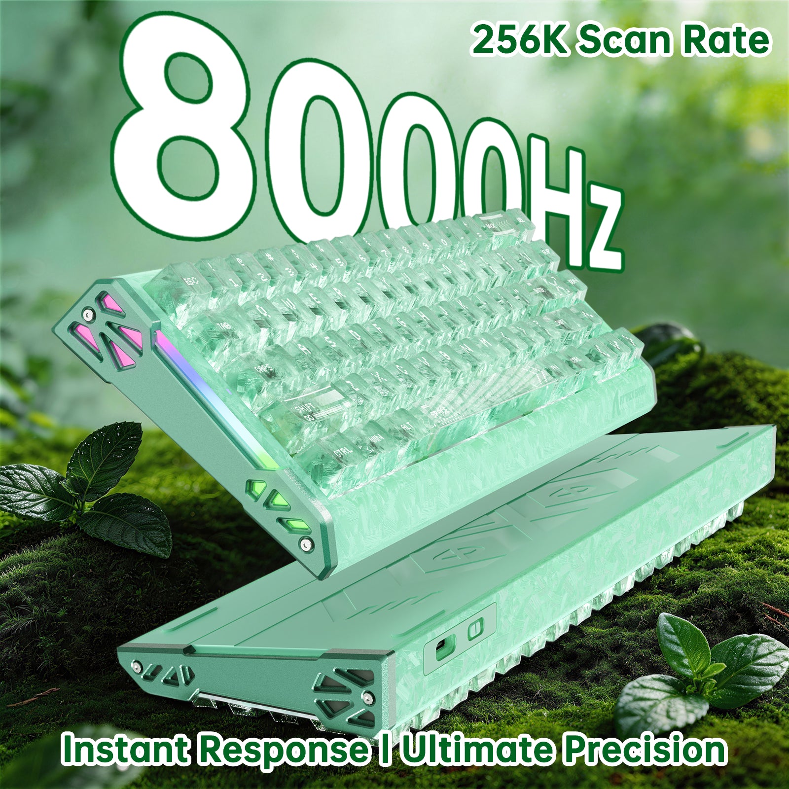 ATTACK SHARK R68 HE Carbon Fiber Wired Rapid Trigger Magnetic Switch Keyboard With C01 Ultra RGB Coiled Cable