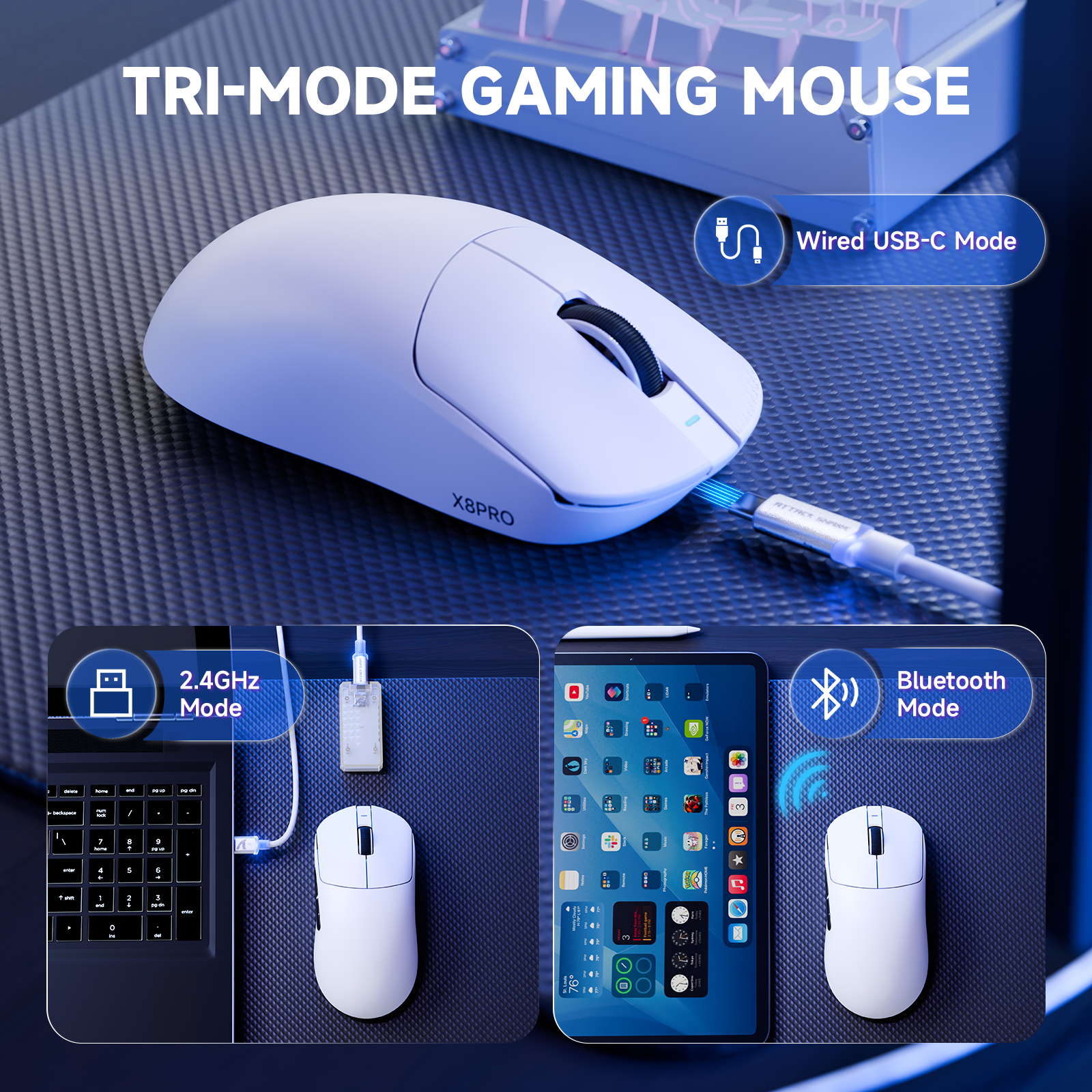 ATTACK SHARK X8PRO Ultra-Light Wireless Gaming Mouse & C06ULTRA Cable
