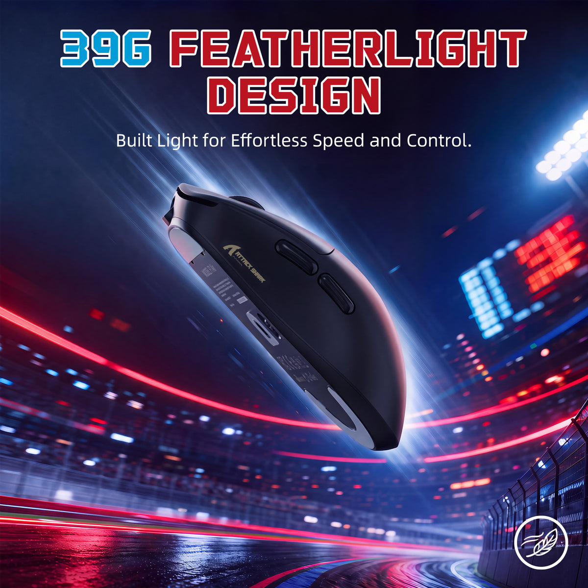 ATTACK SHARK F1 AIR 39g Wireless PAW3955MAX Gaming Mouse with C06 Ultra Cable