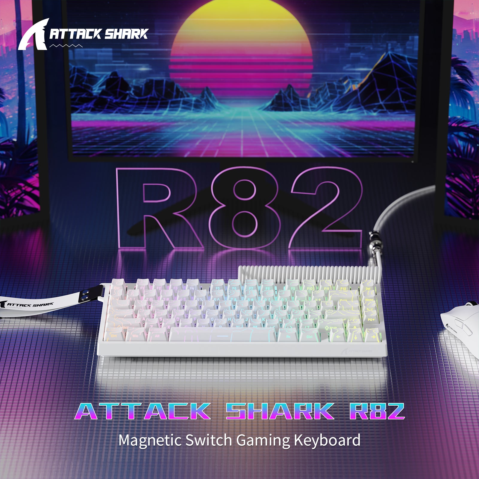 ATTACK SHARK R82 HE Wired 75% Gaming Keyboard  with C01ULTRA LED Cable