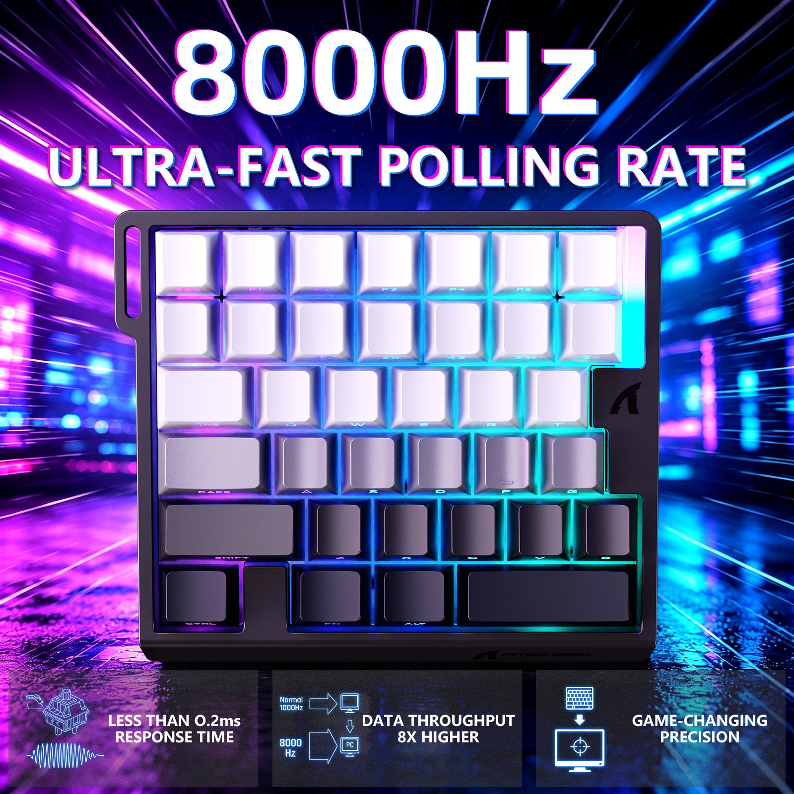 ATTACK SHARK M36 HE One-Handed Magnetic Switch Keyboard & C01 ULTRA LED Aviator Cable