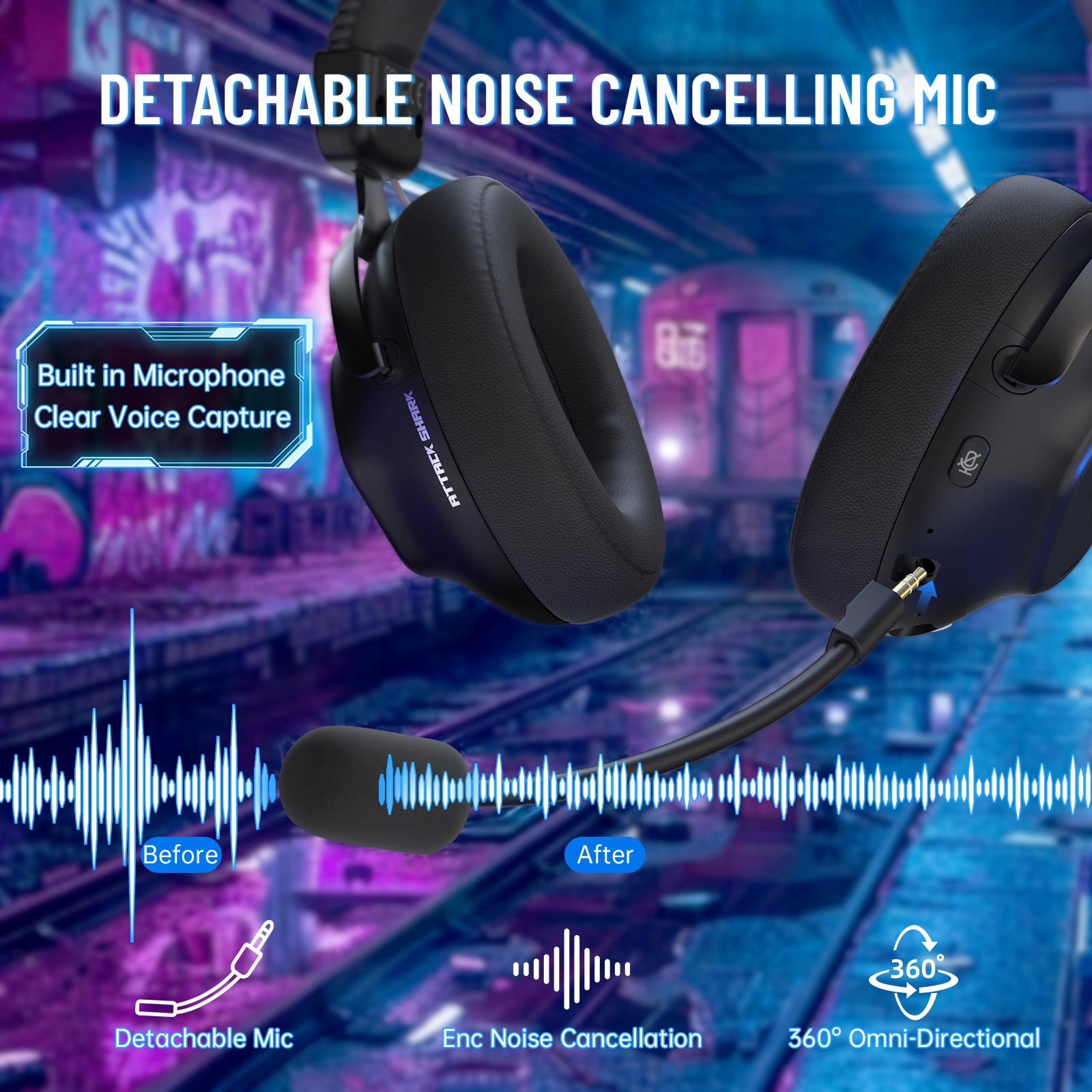 ATTACK SHARK L50 PRO Tri-Mode Wireless Gaming Headset