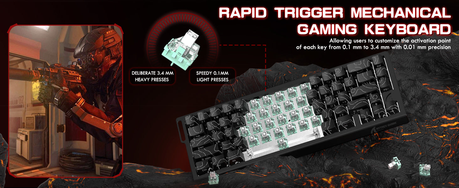 ATTACK SHARK X68PRO HE Wireless Rapid Trigger Keyboard With Coiled Cable