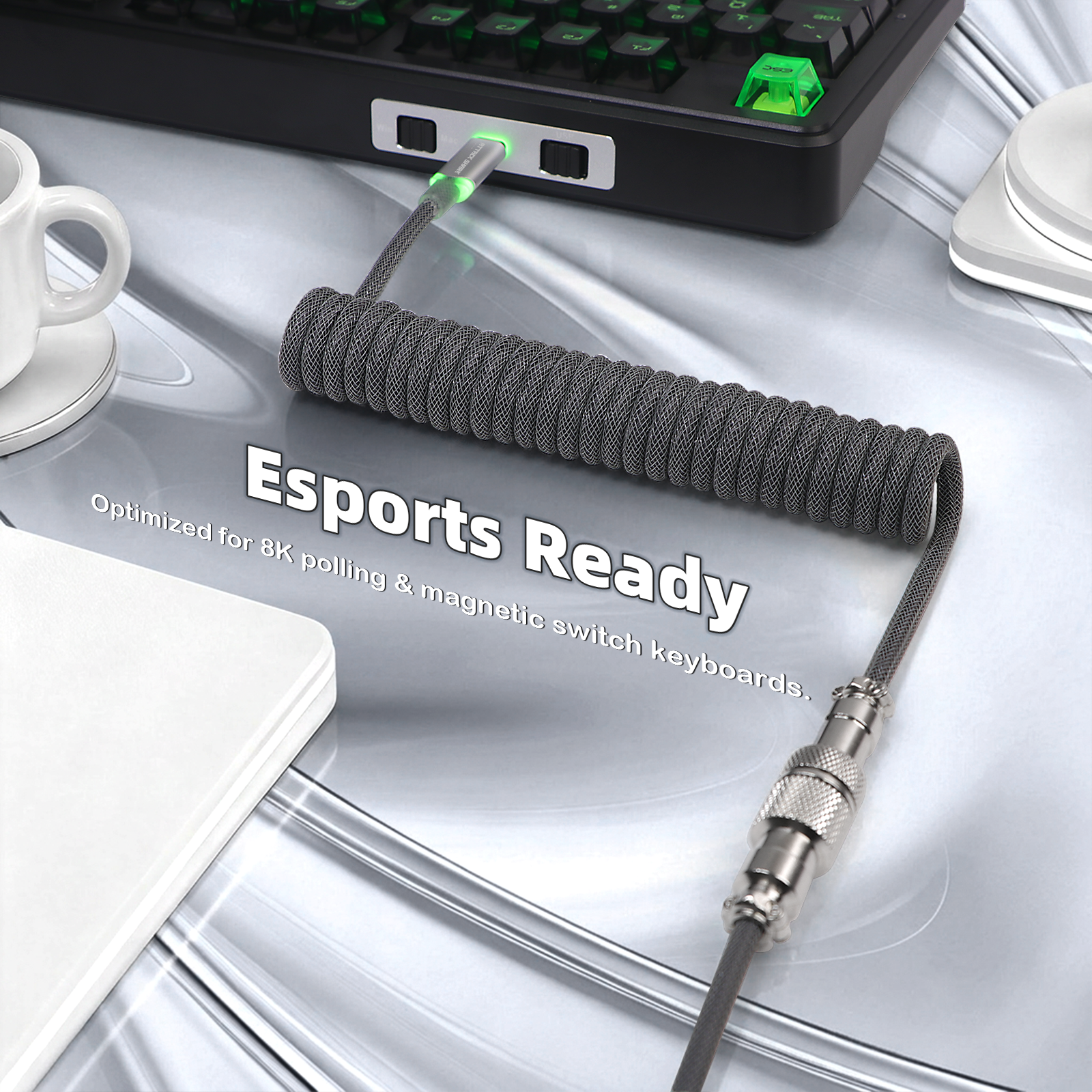ATTACK SHARK C01ULTIMATE Coiled Cable for 8KHz Magnetic Keyboard