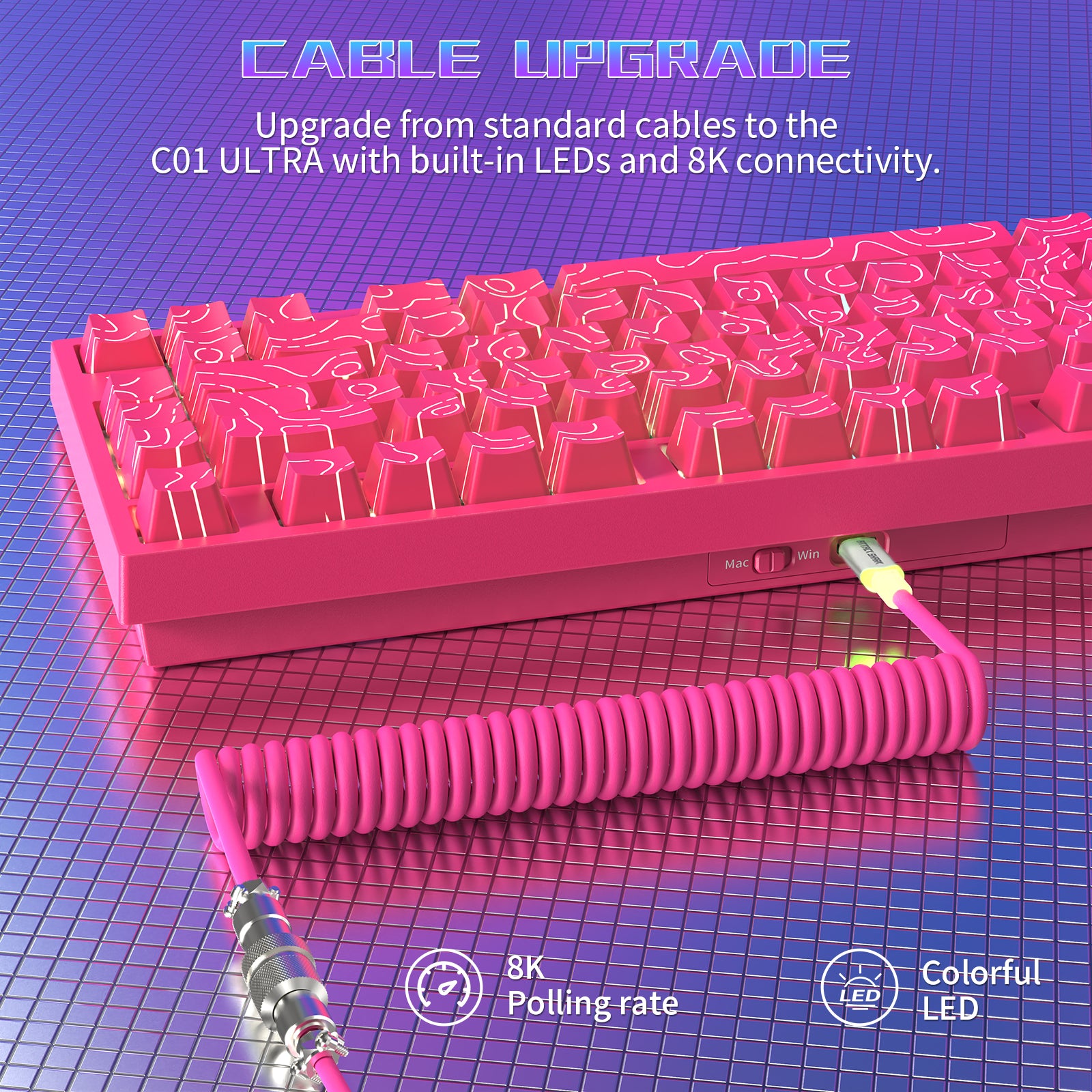 ATTACK SHARK R82 HE Wired 75% Gaming Keyboard  with C01ULTRA LED Cable