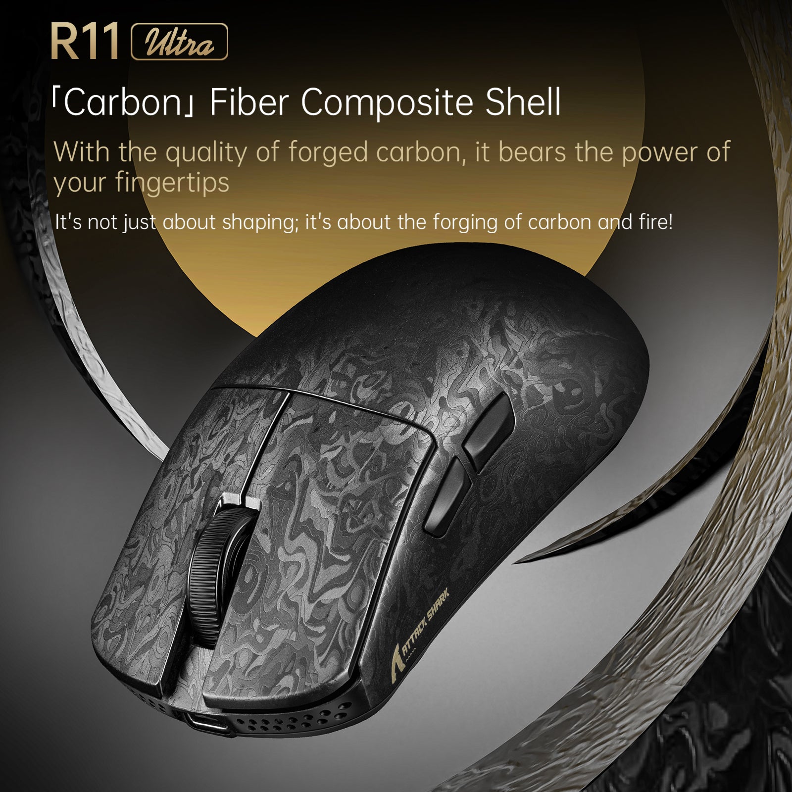 ATTACK SHARK R68 HE & R11 ULTRA Carbon Fiber Gaming Bundle With C01 ULTRA Coiled Cable
