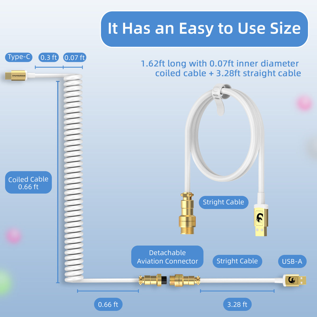 ATTACK SHARK x MAMBASNAKE C02 Coiled Cable