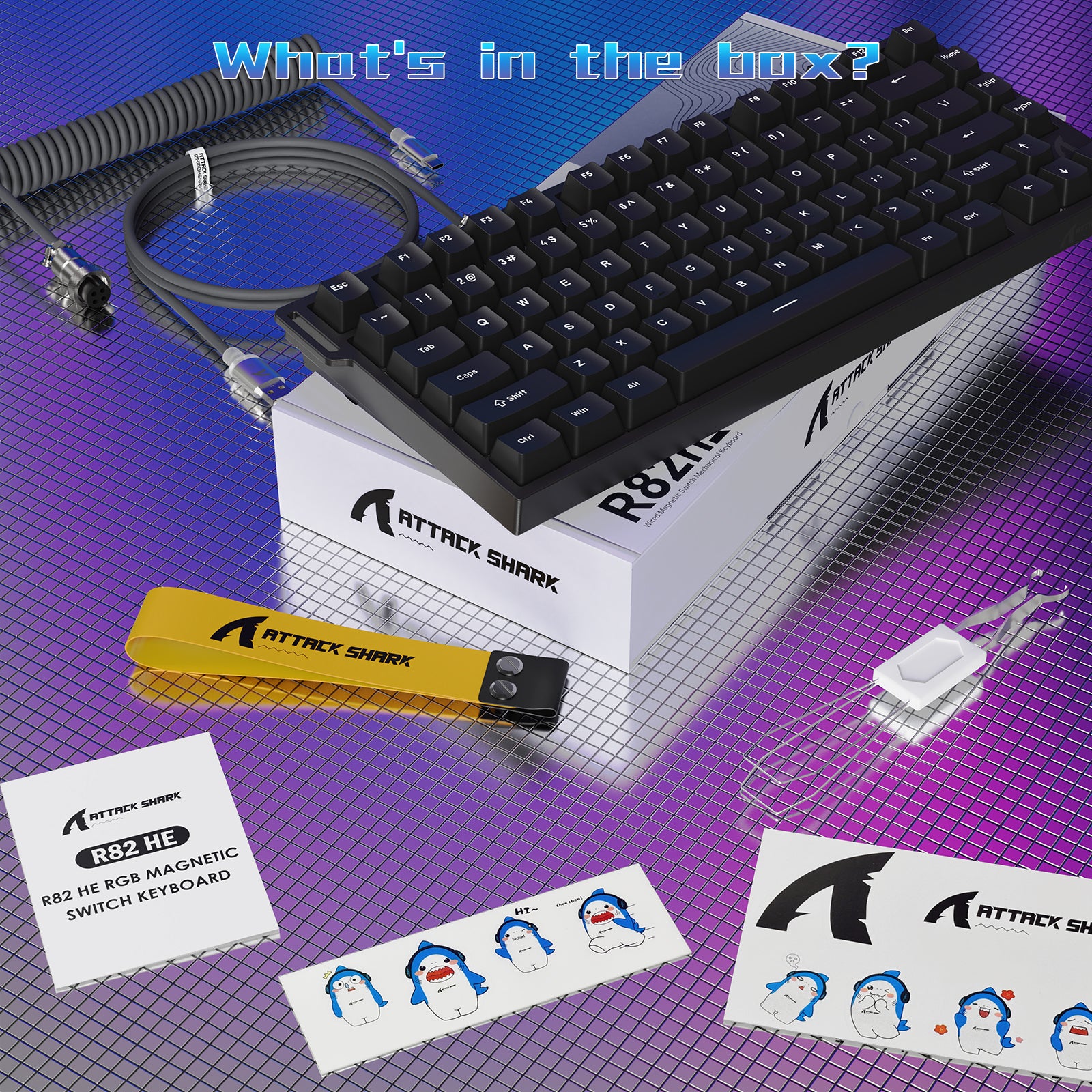 ATTACK SHARK R82 HE Wired 75% Gaming Keyboard  with C01ULTRA LED Cable