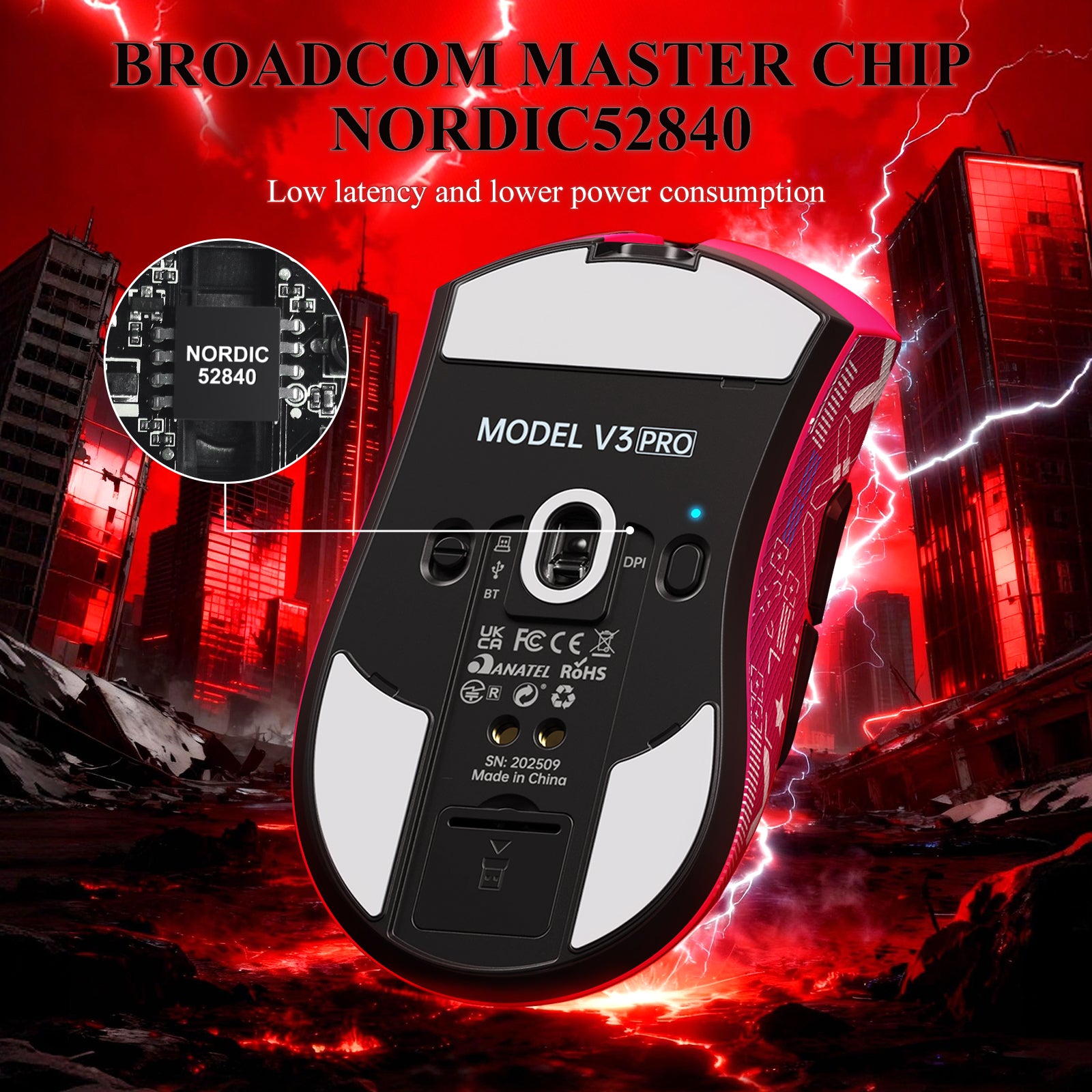 ATTACK SHARK V3PRO wireless gaming mouse with RGB charging dock