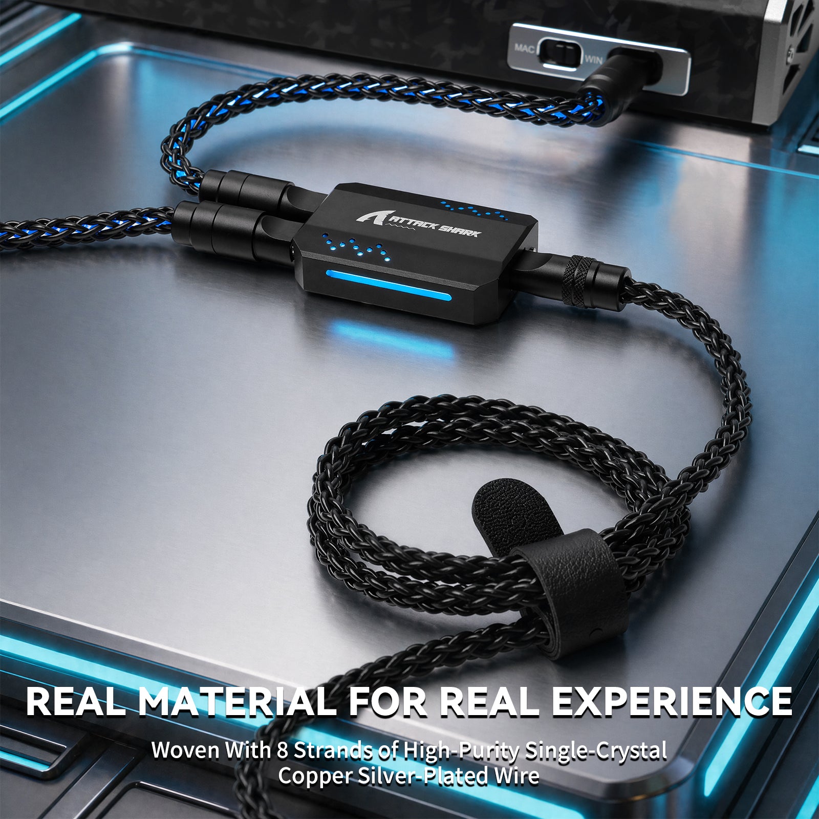ATTACK SHARK C07 PRO 2-In 1  Type C Cable for 8KHz Gaming Keyboard/Mouse