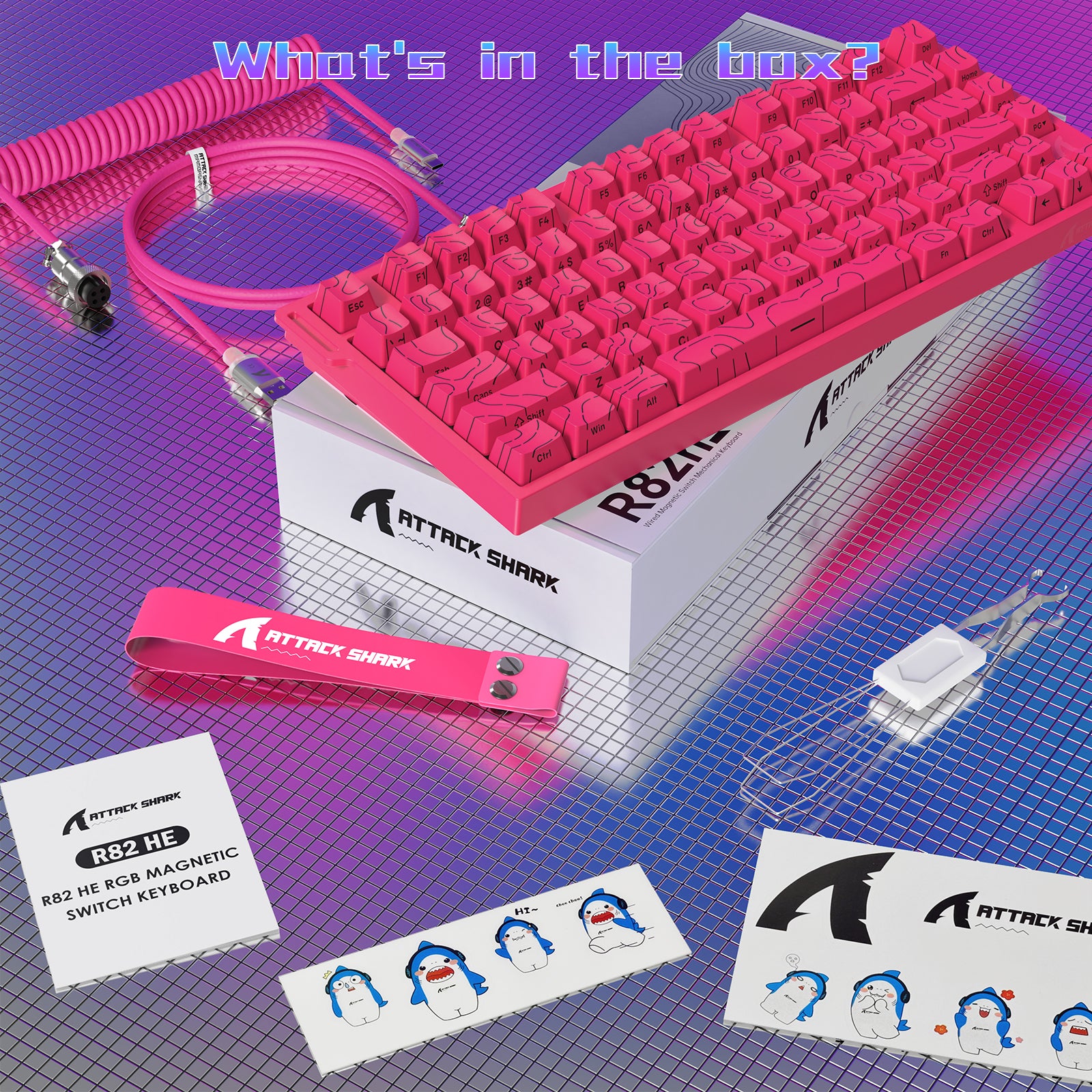 ATTACK SHARK R82 HE Wired 75% Gaming Keyboard  with C01ULTRA LED Cable