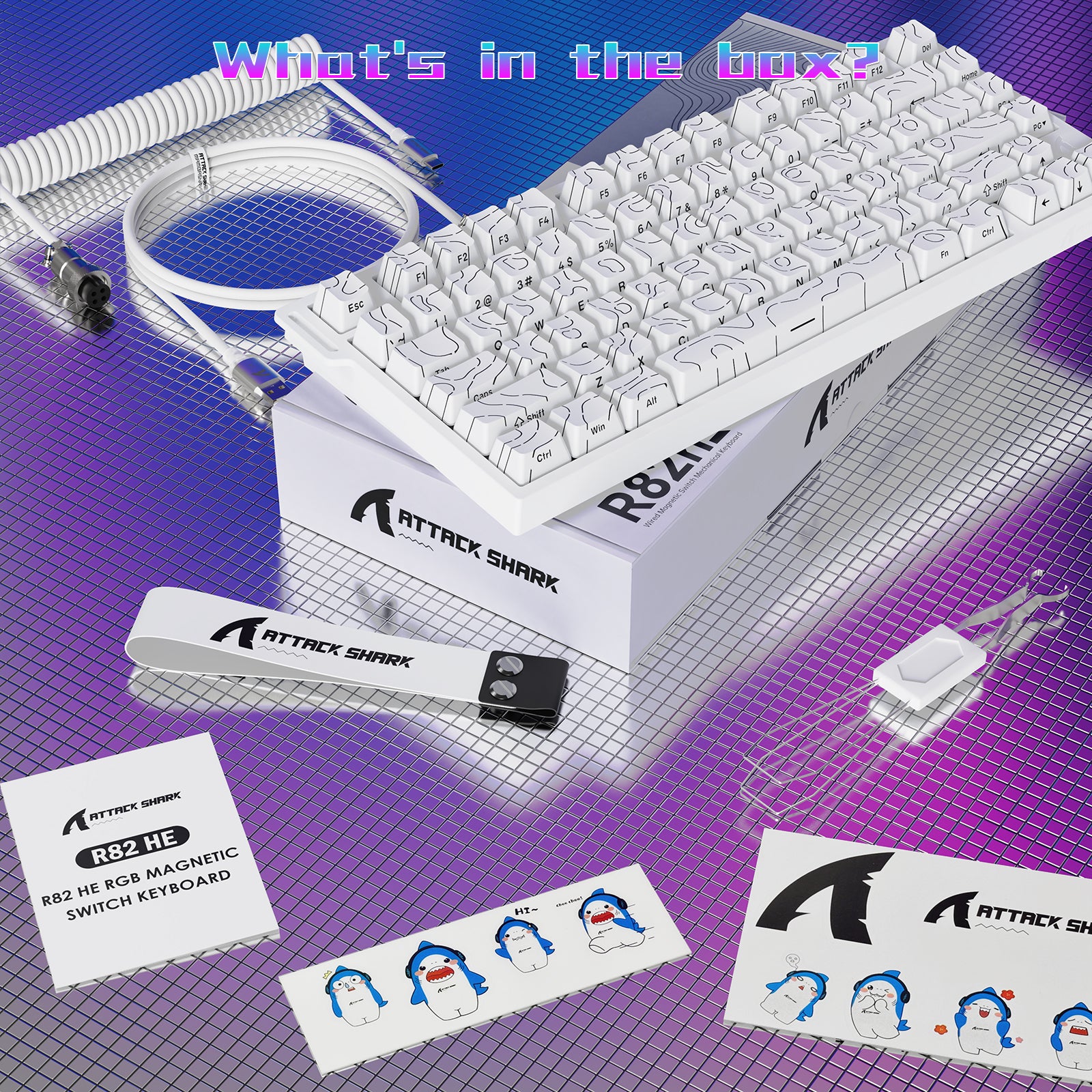 ATTACK SHARK R82 HE Wired 75% Gaming Keyboard  with C01ULTRA LED Cable
