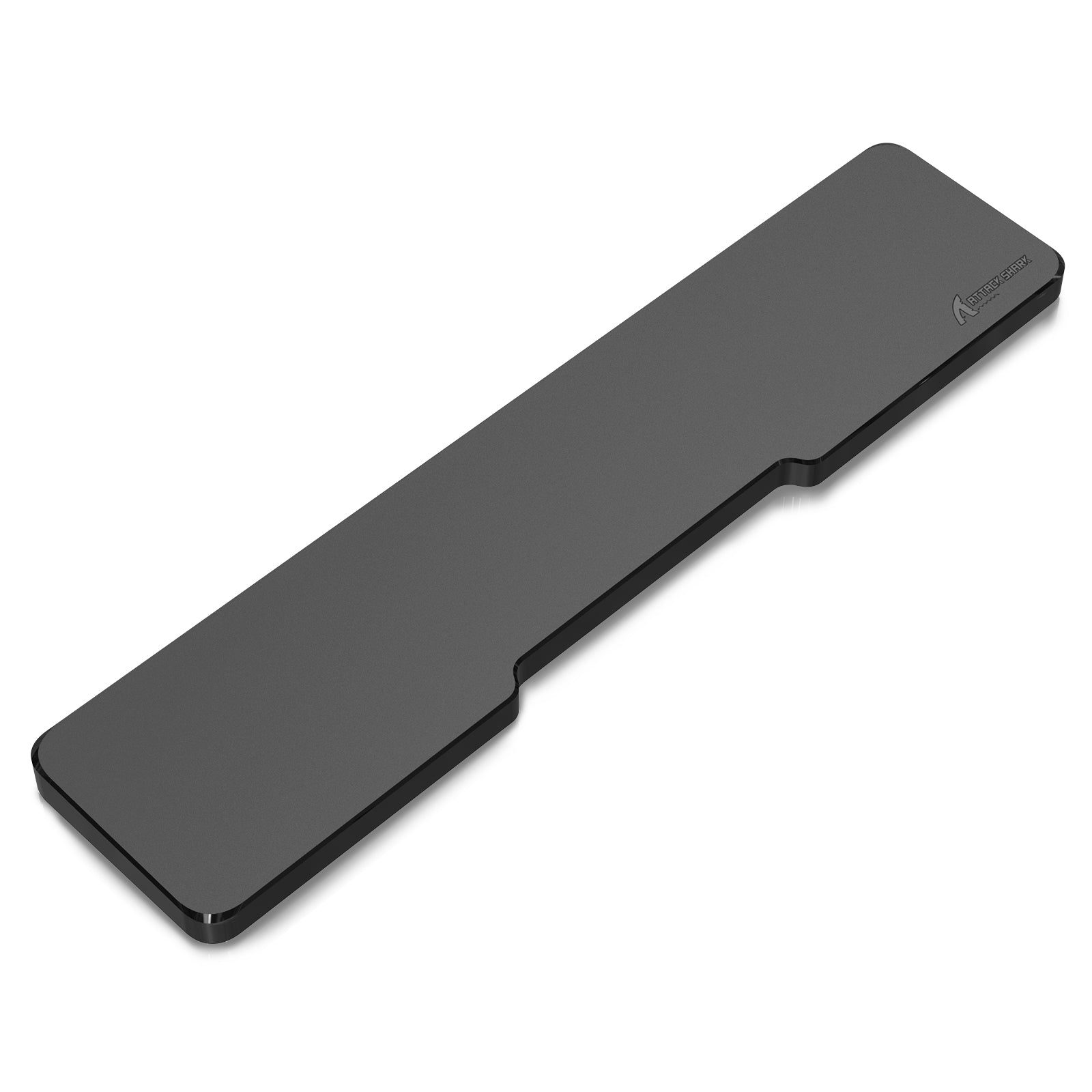 ATTACK SHARK Black Acrylic Wrist Rest, ergonomic design, keyboard support with logo, wrist pain relief, sleek black.