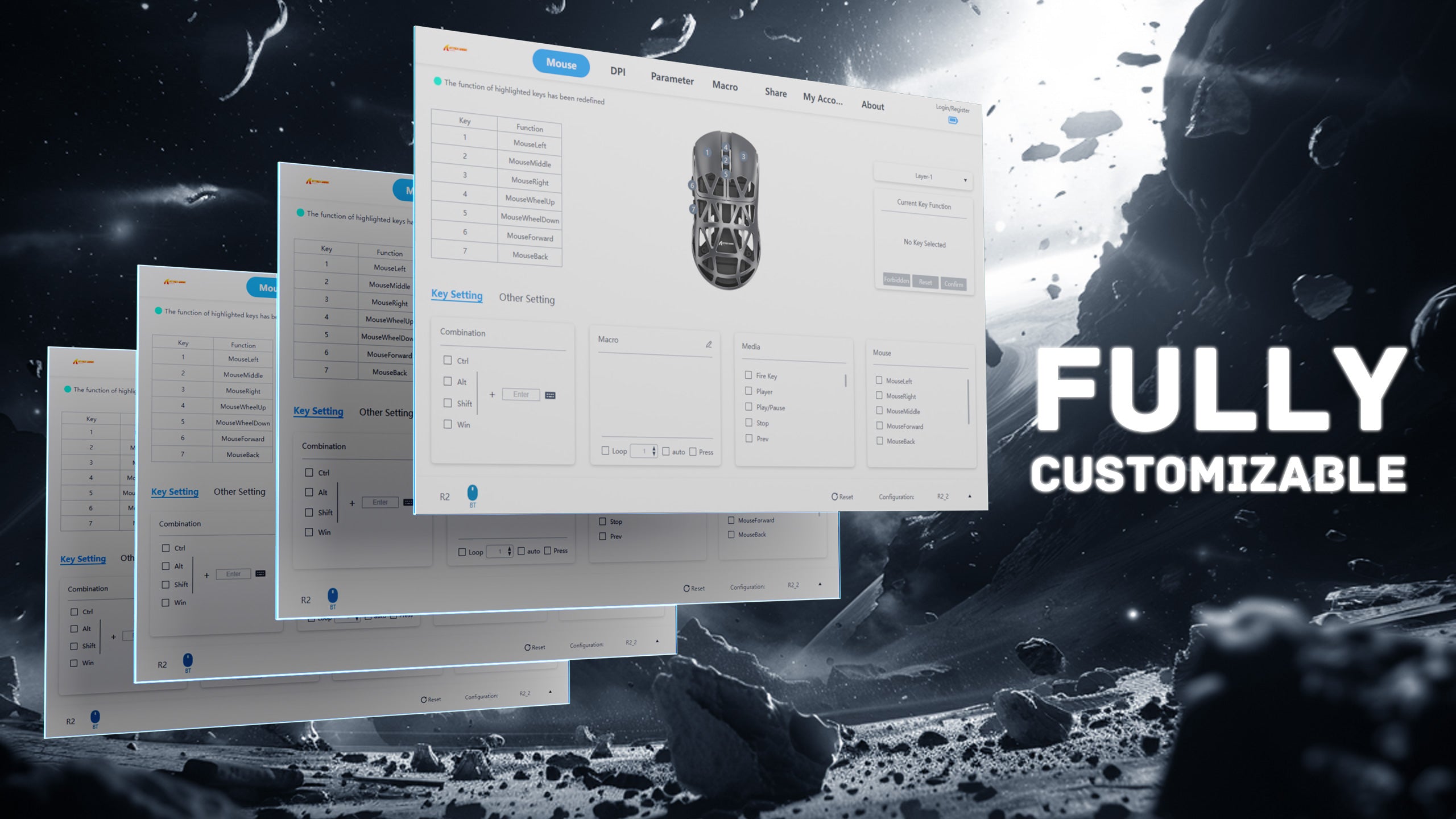 ATTACK SHARK R2 Magnesium Alloy PAW3950 Gaming Mouse 8K with Mouse Coiled Cable (Not Include the Charging Dock)