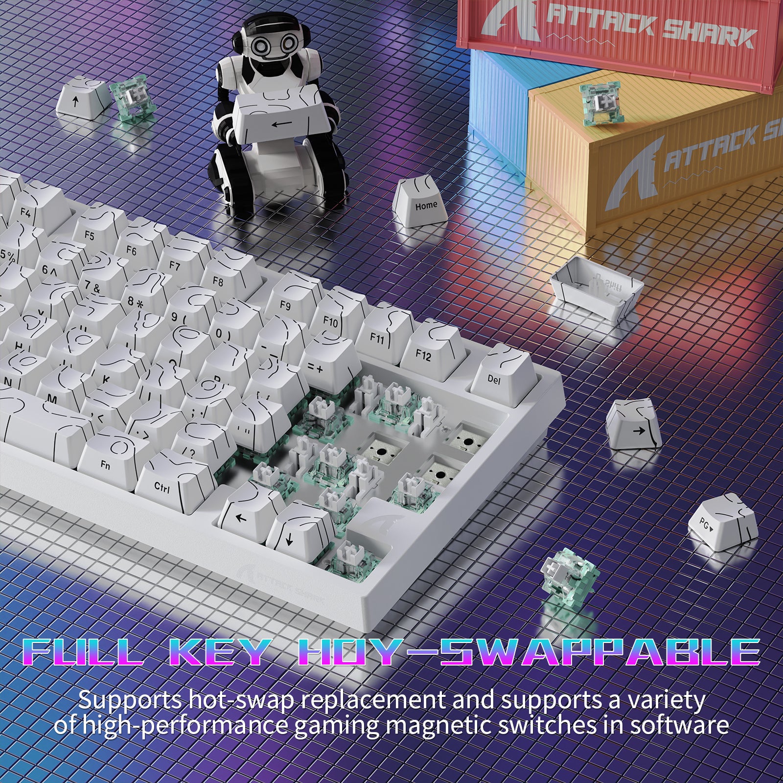 ATTACK SHARK R82 HE Wired 75% Gaming Keyboard  with C01ULTRA LED Cable