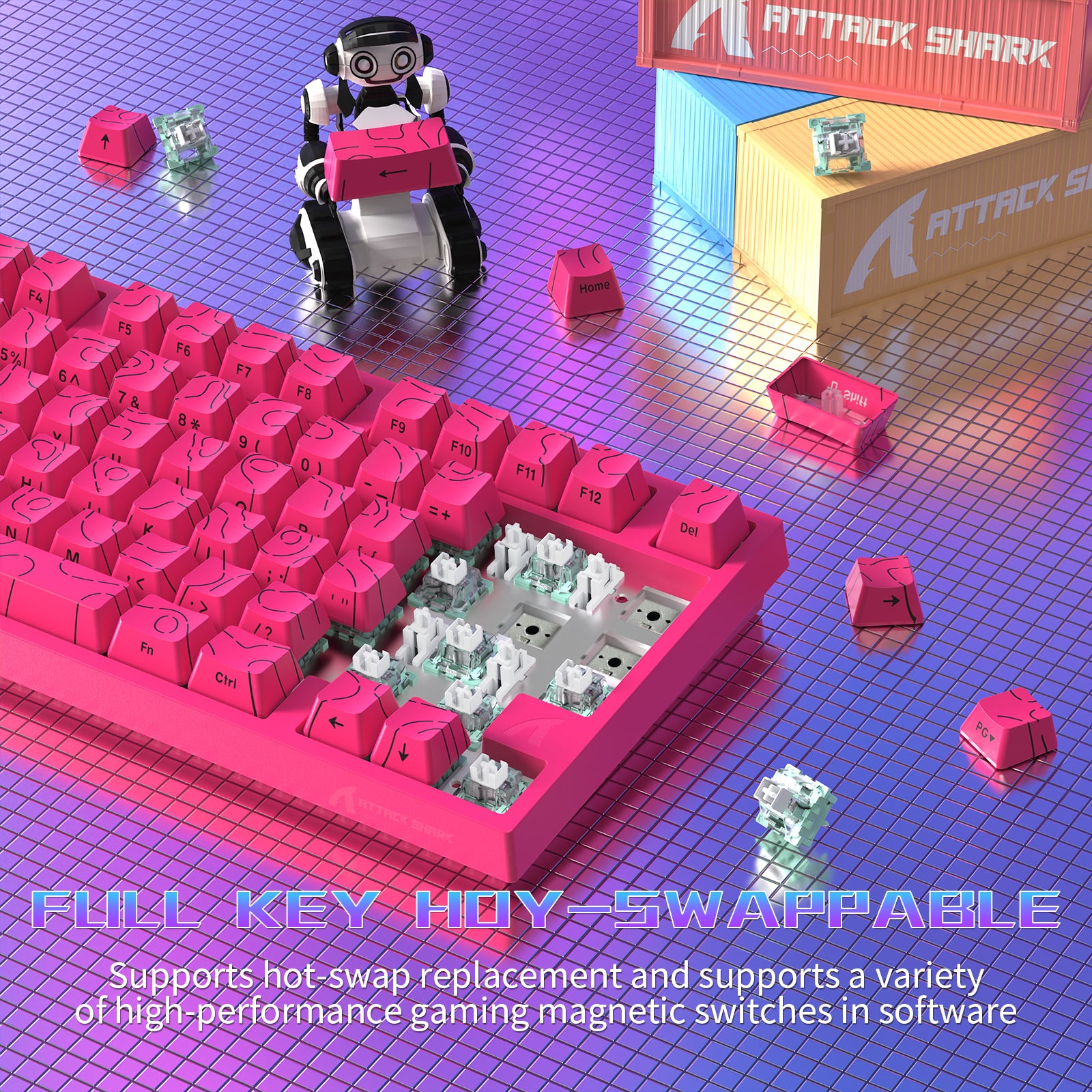 ATTACK SHARK R82 HE Wired 75% Gaming Keyboard  with C01ULTRA LED Cable