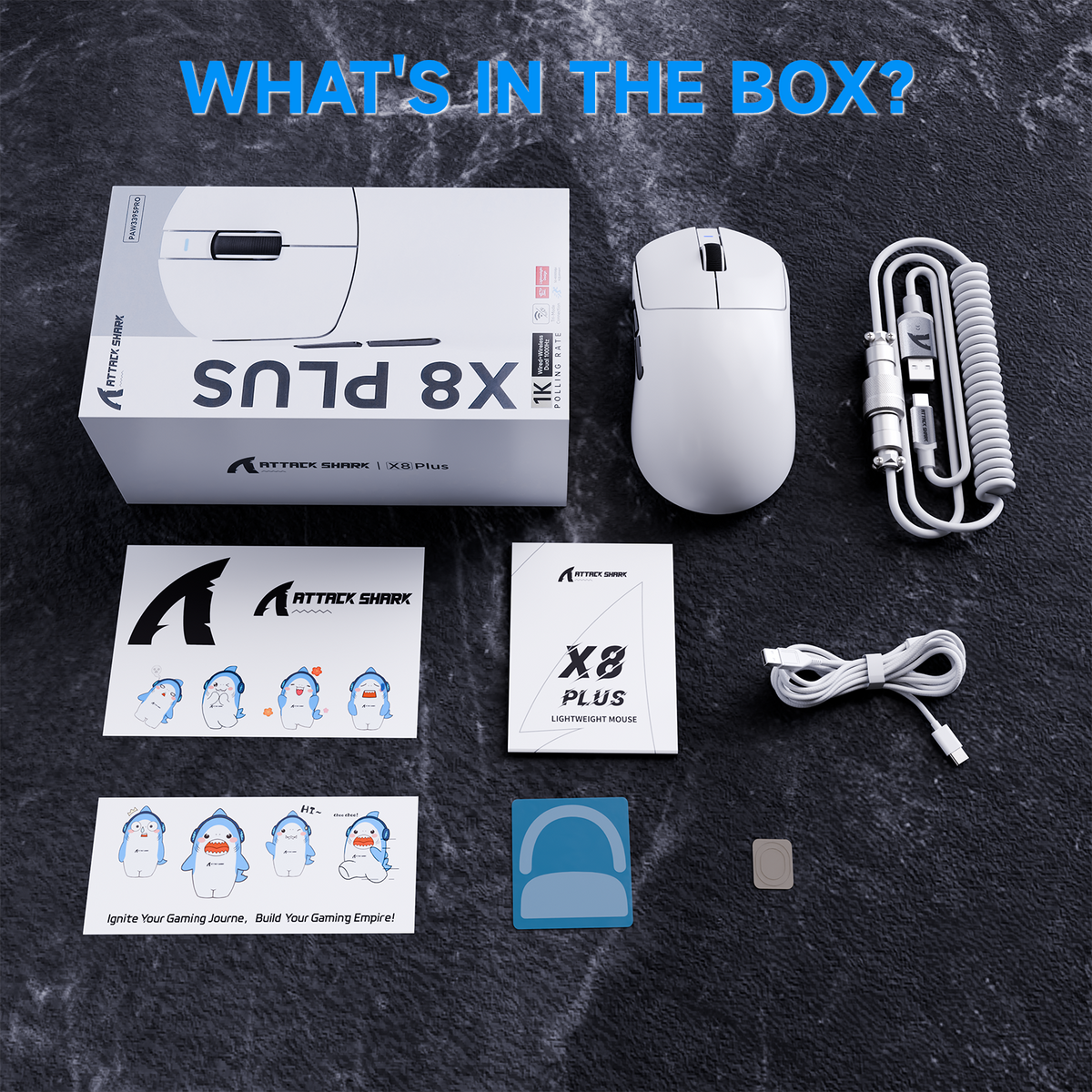 ATTACK SHARK X8 PLUS Tri-mode Wireless Gaming Mouse With C06 ULTRA Cable