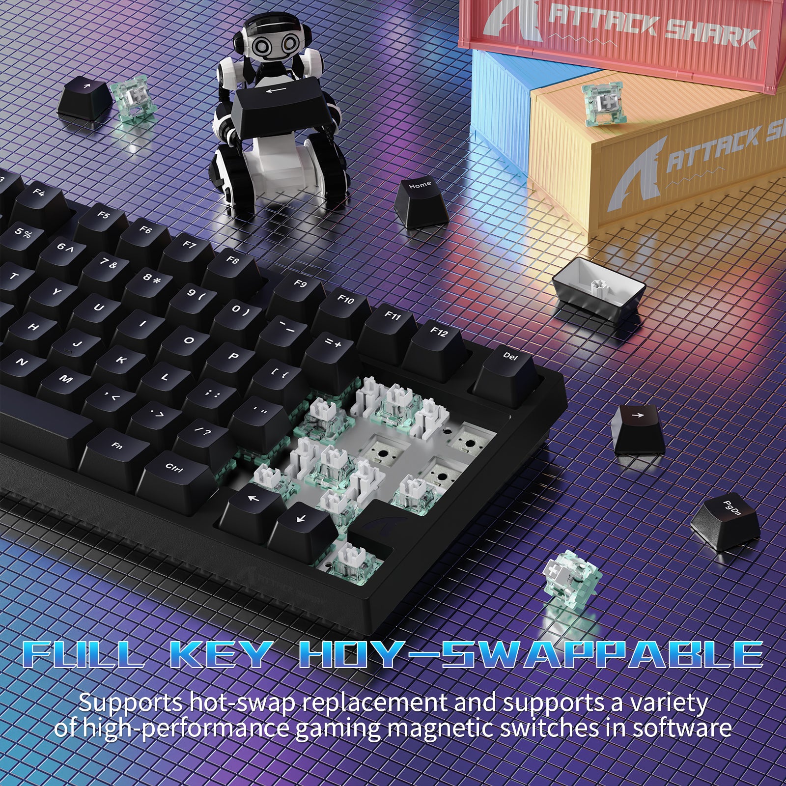 ATTACK SHARK R82 HE Wired 75% Gaming Keyboard  with C01ULTRA LED Cable