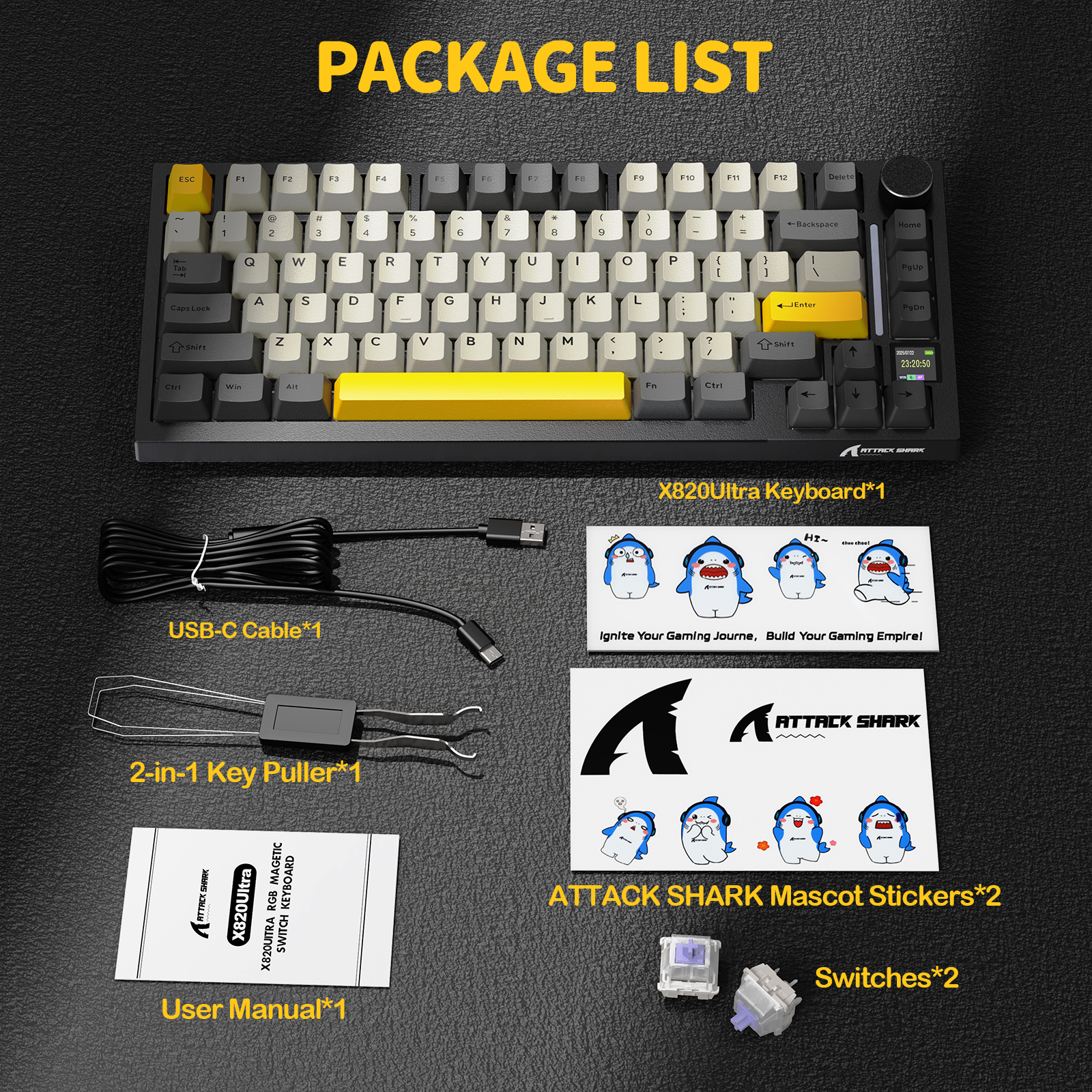 ATTACK SHARK X820Ultra Tri-mode Gasket Mechanical Keyboard