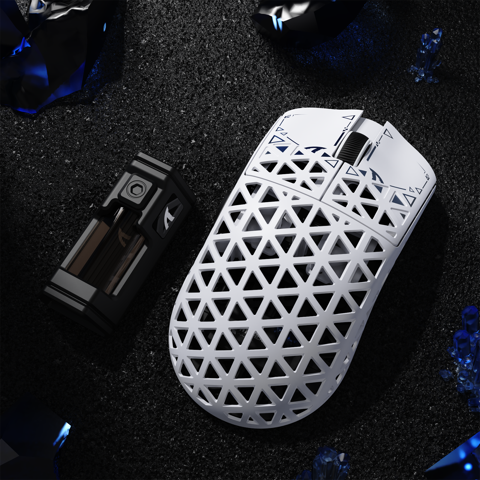 ATTACK SHARK R5 Ultra White Gaming Mouse with Charging Dock
