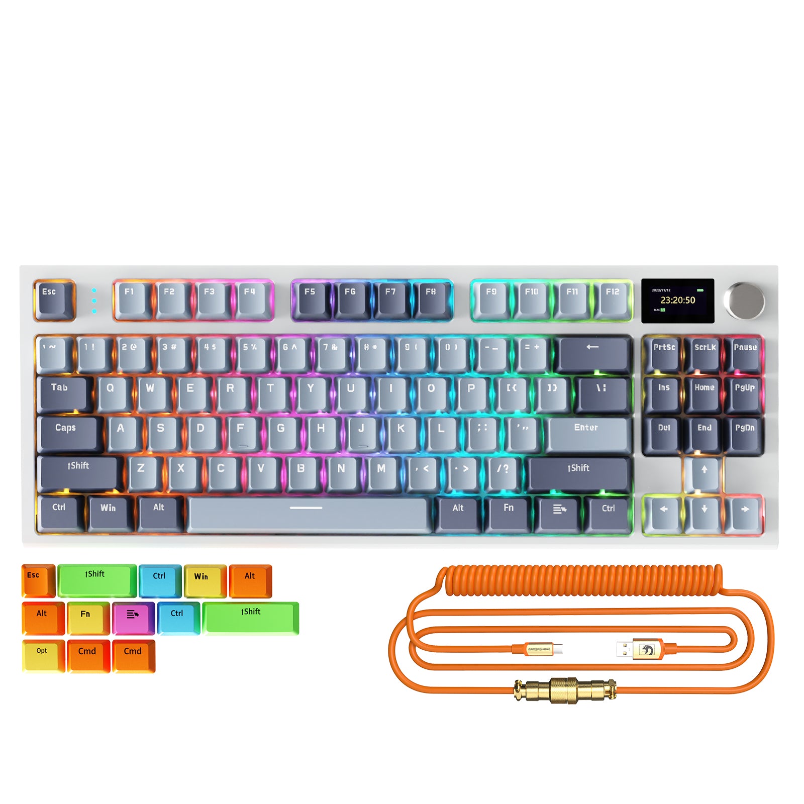 ATTACK SHARK K86 Wireless Mechanical Keyboard with Coiled Cable