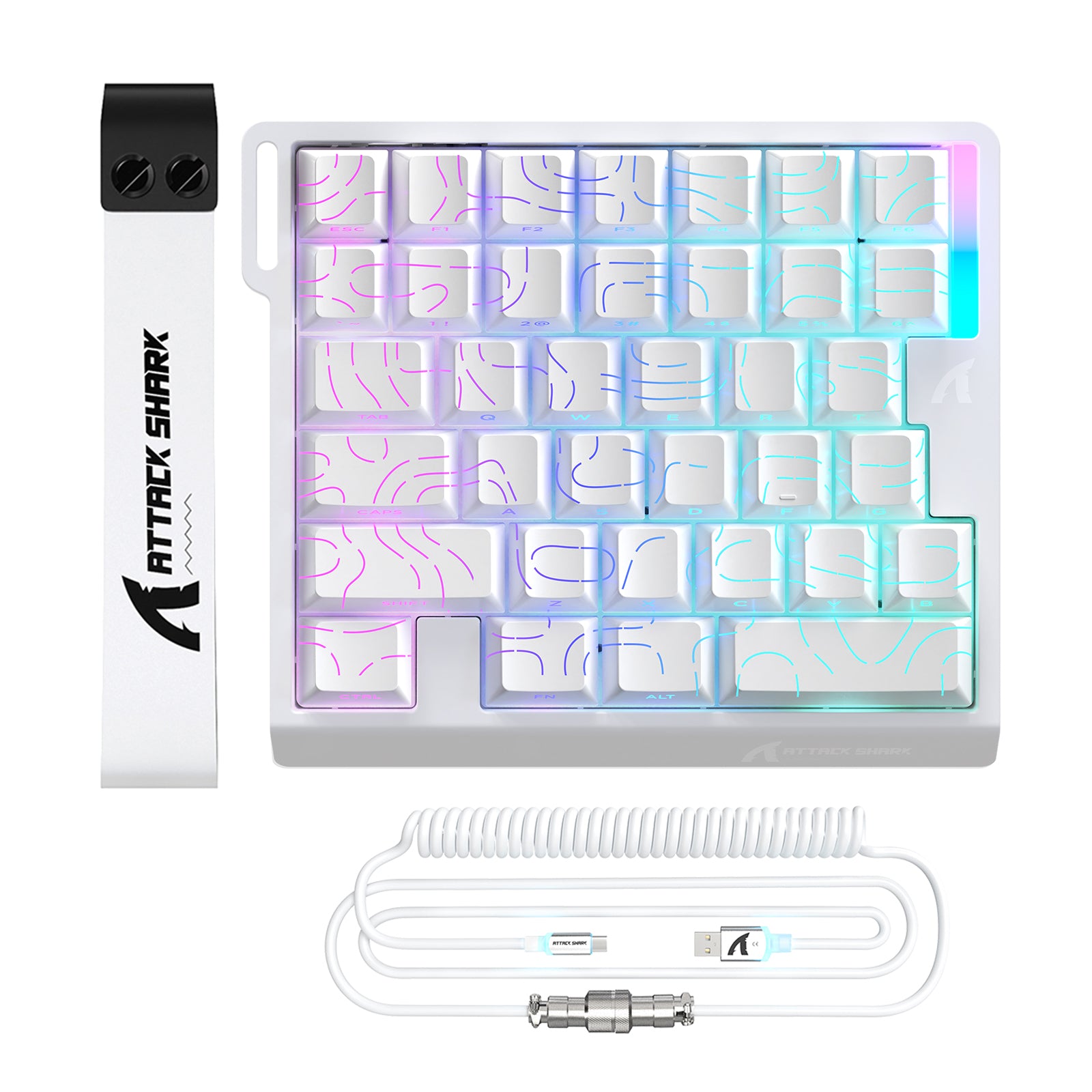 ATTACK SHARK M36 HE One-Handed Magnetic Switch Keyboard & C01 ULTRA LED Aviator Cable
