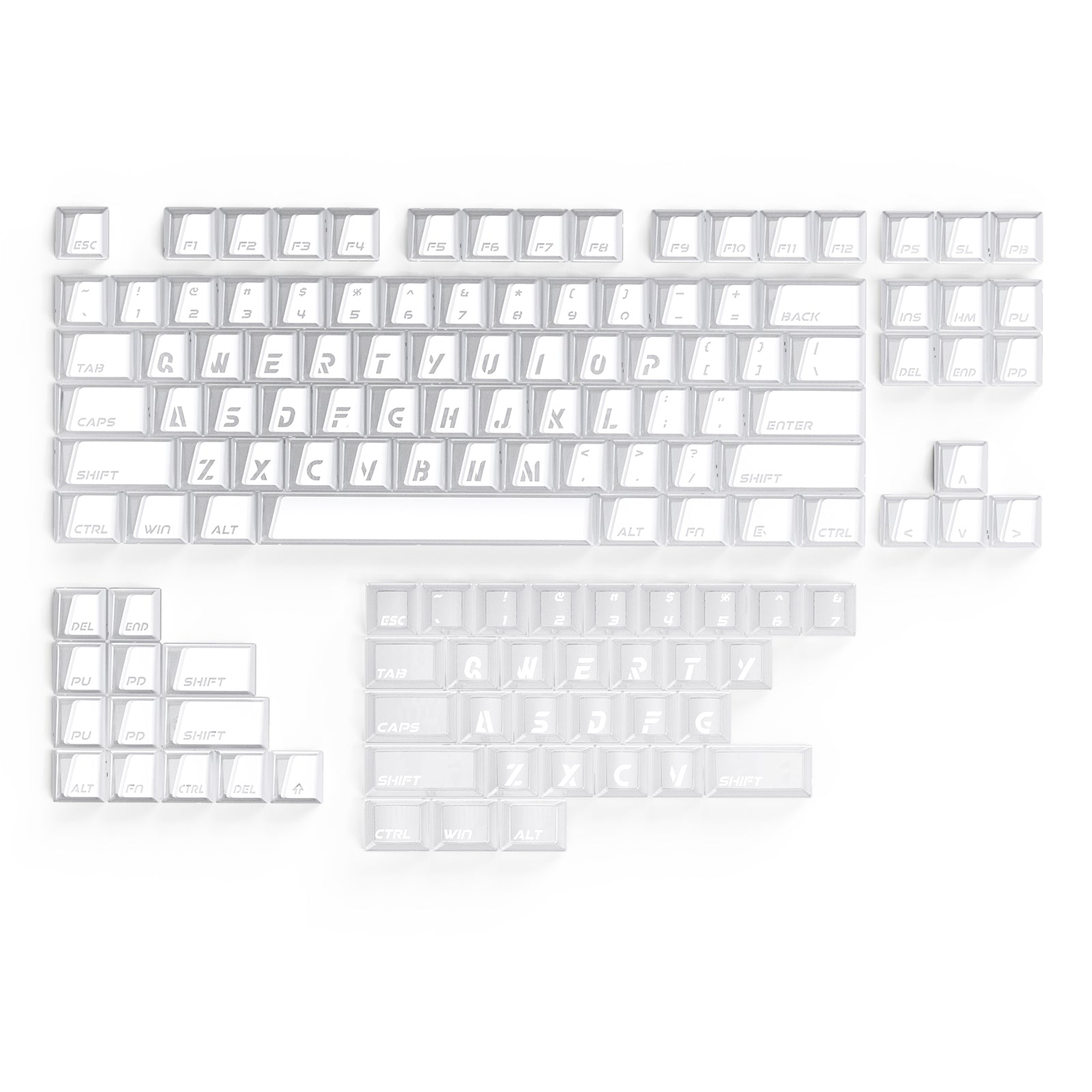 ATTACK SHARK SK07 131 Keys Prism Shine-Through Keycaps, ANSI, White