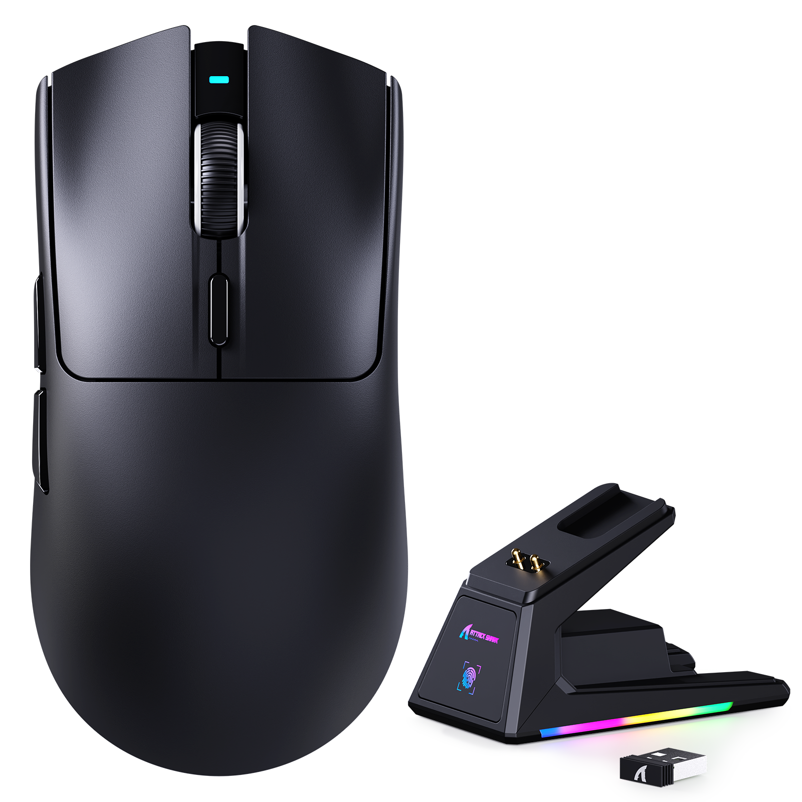ATTACK SHARK X1 Tri-mode Gaming Mouse With Touchpad RGB Charging Dock PAW3395PRO Sensor